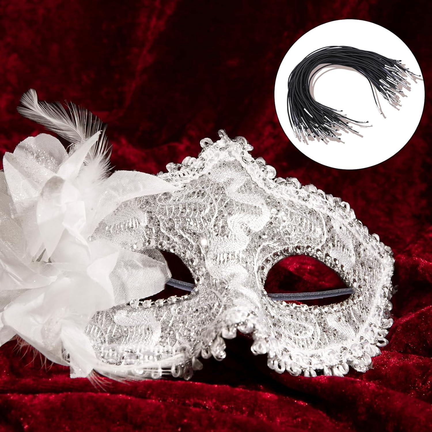 50 Cuerdas Elásticas Negras con Extremos de Metal 25 cm