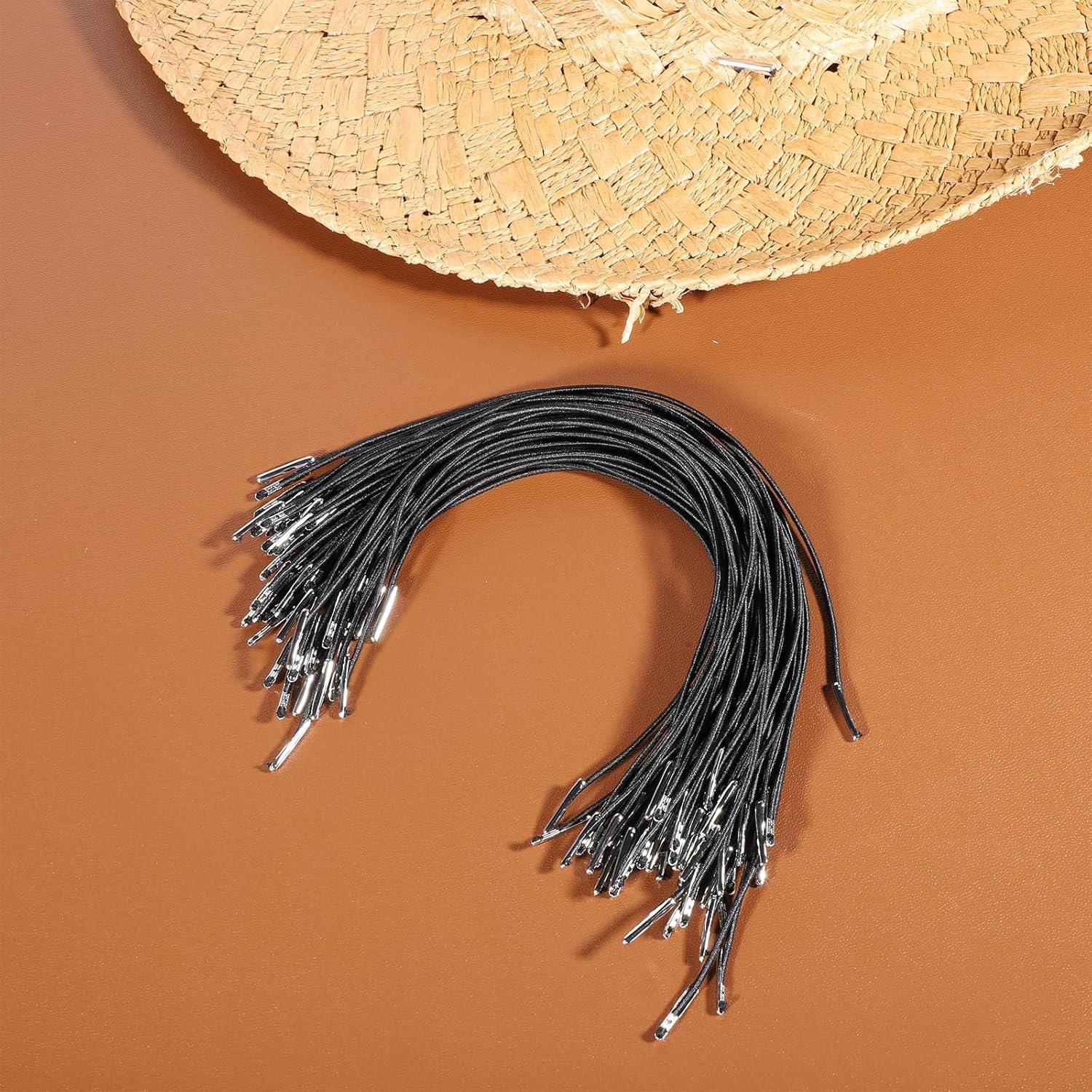 50 Cuerdas Elásticas Negras con Extremos de Metal 25 cm