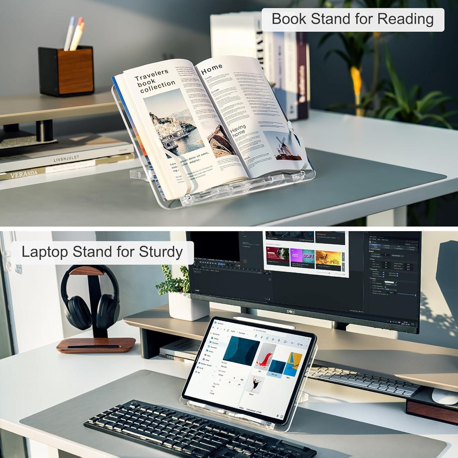 Soporte de Libro Acrílico UPERGO Ajustable 29x20.8cm