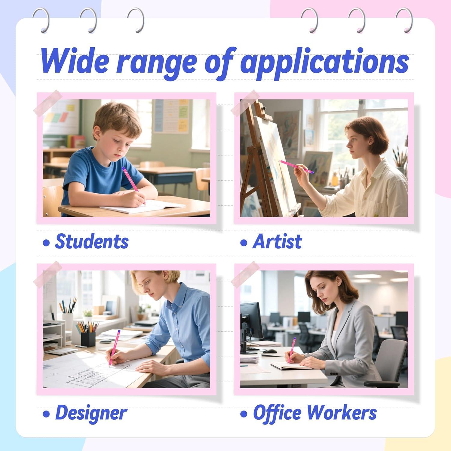 Borradores de Detalle YPLUS Azul - Paquete de 3 con Sacapuntas