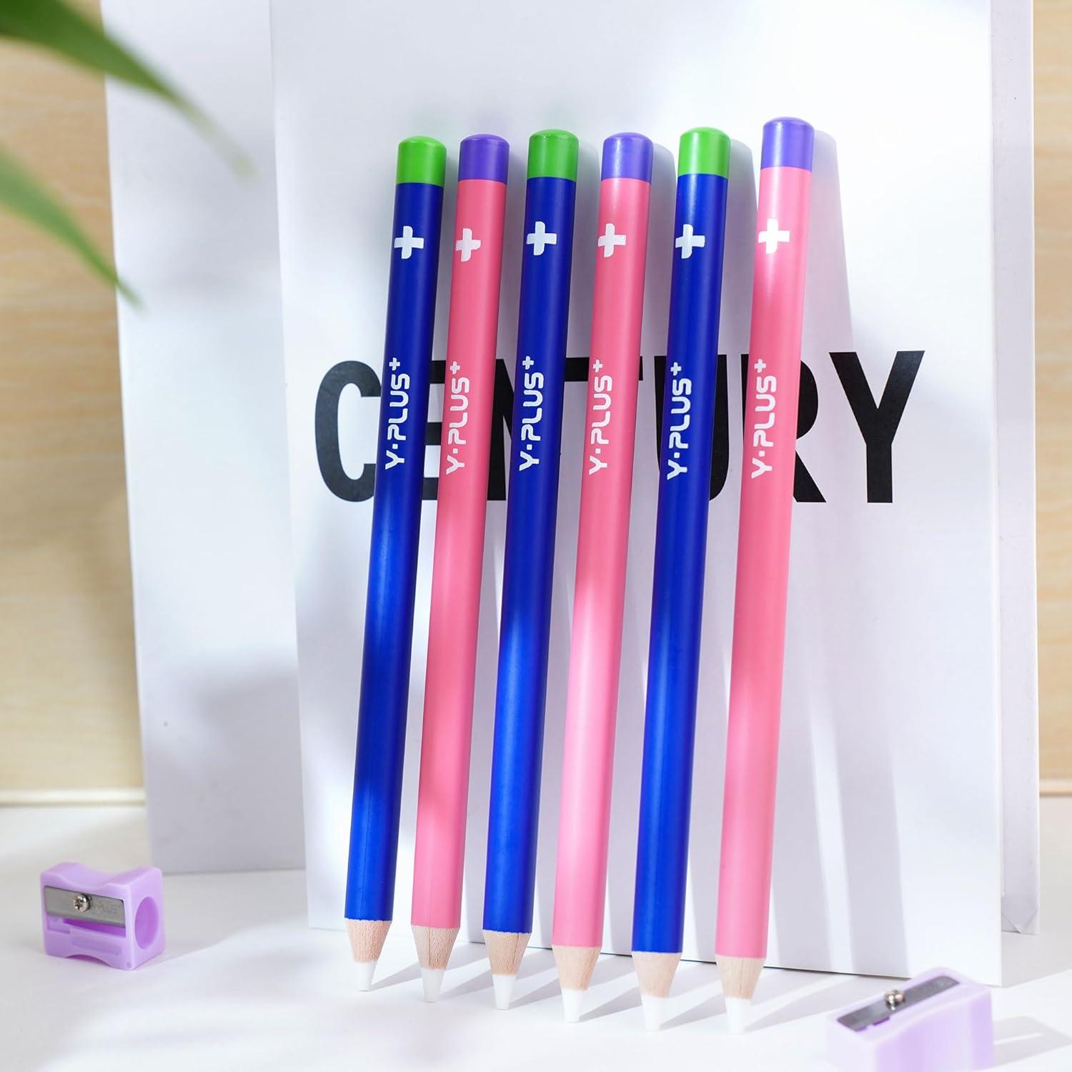 Borradores de Detalle YPLUS Azul - Paquete de 3 con Sacapuntas