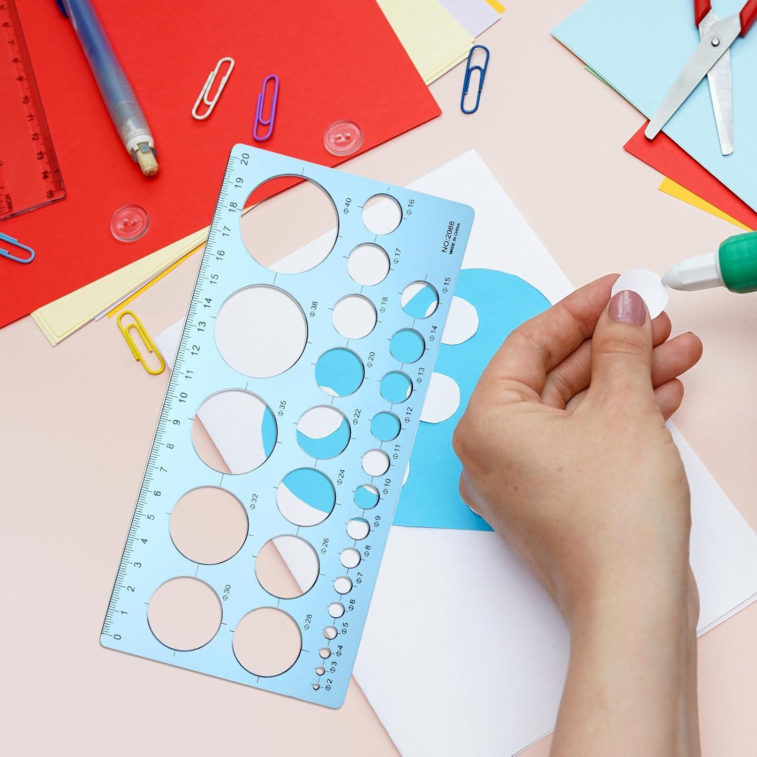 Paquete de 2 Plantillas de Dibujo Geométrico QfwdfcTrenz 21x10.2cm