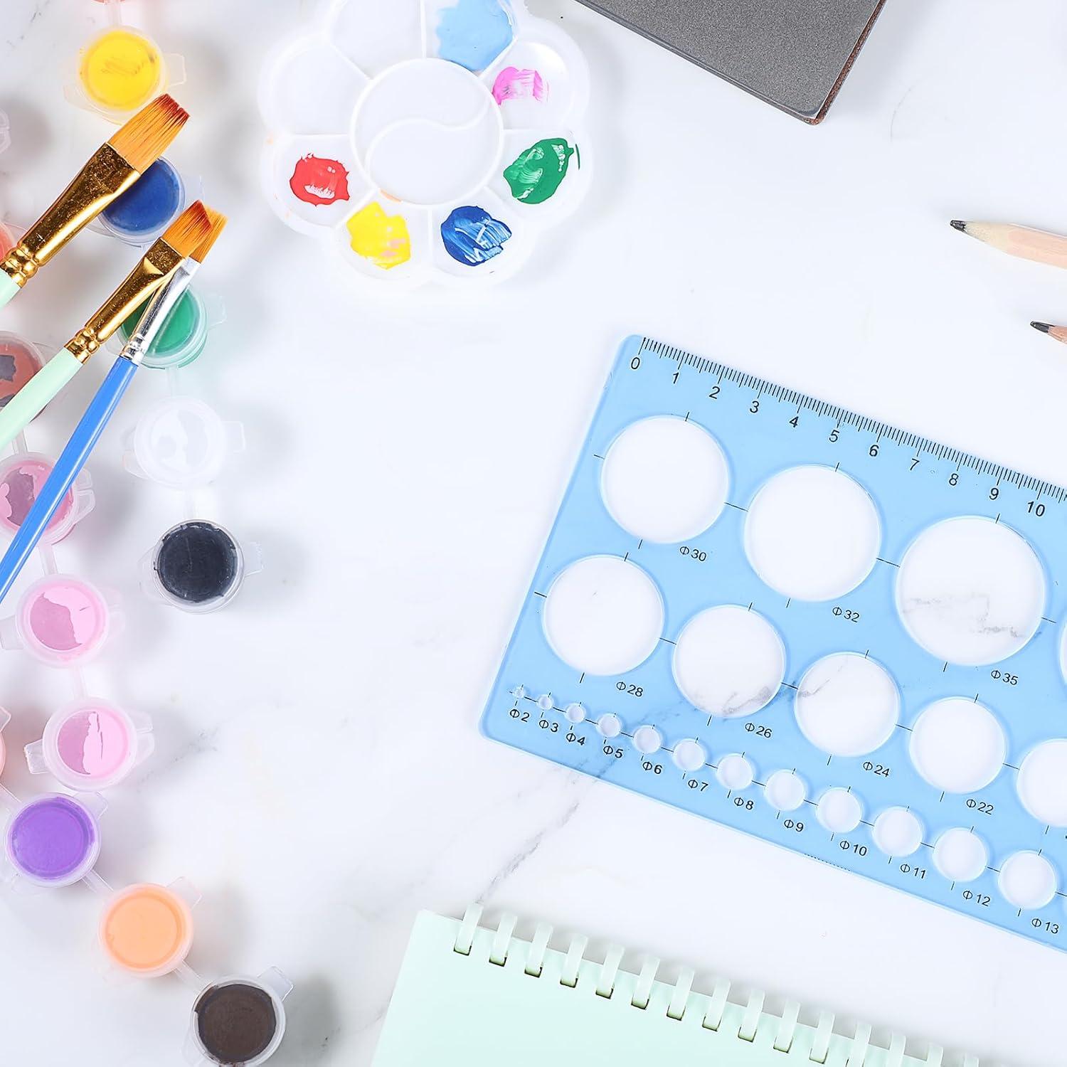 Paquete de 2 Plantillas de Dibujo Geométrico QfwdfcTrenz 21x10.2cm