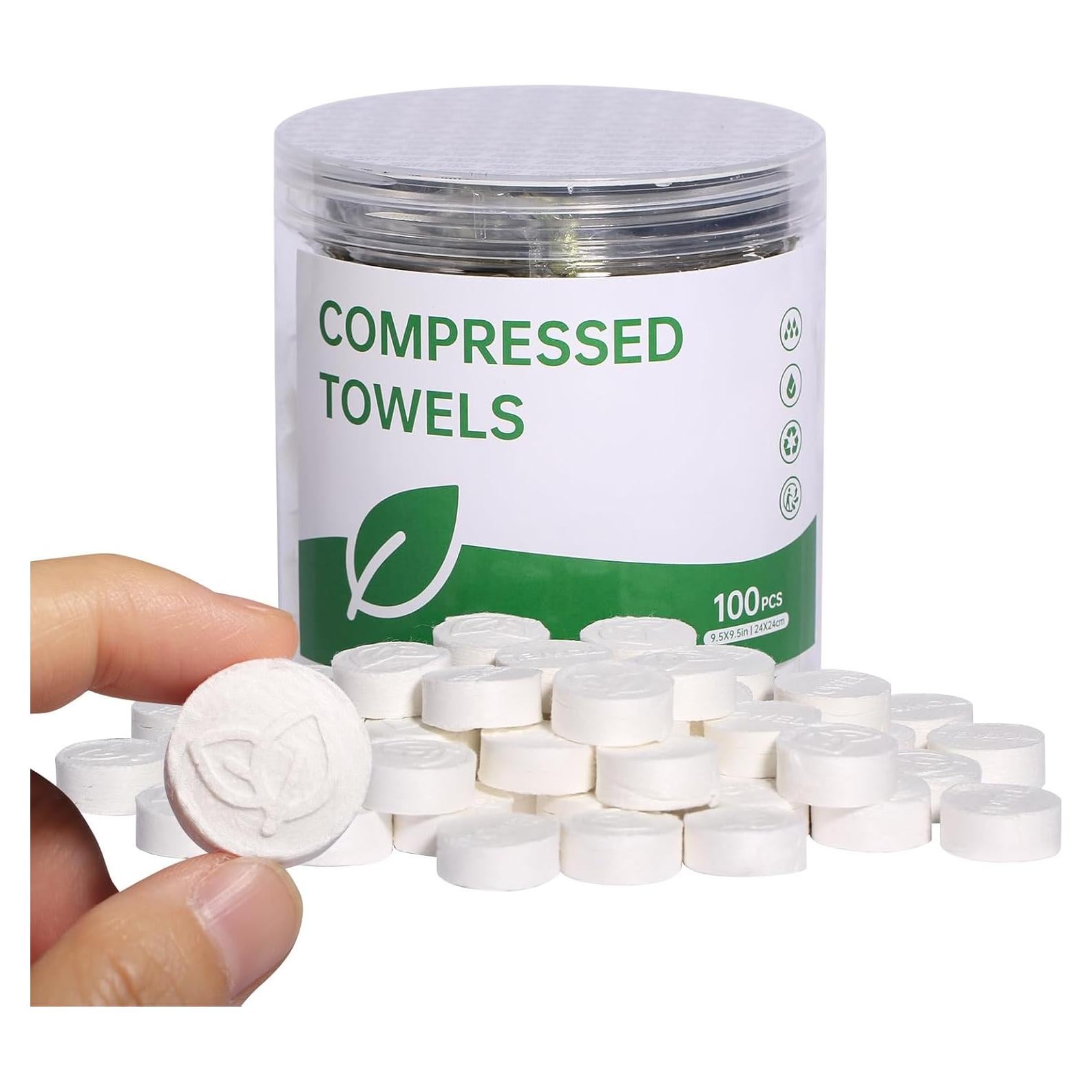 Toallitas Comprimidas LEKOCH 100 PCS - Algodón de Bambú Ecológico