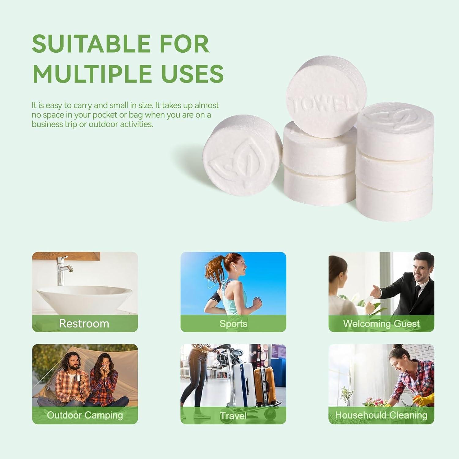 Toallitas Comprimidas LEKOCH 100 PCS - Algodón de Bambú Ecológico