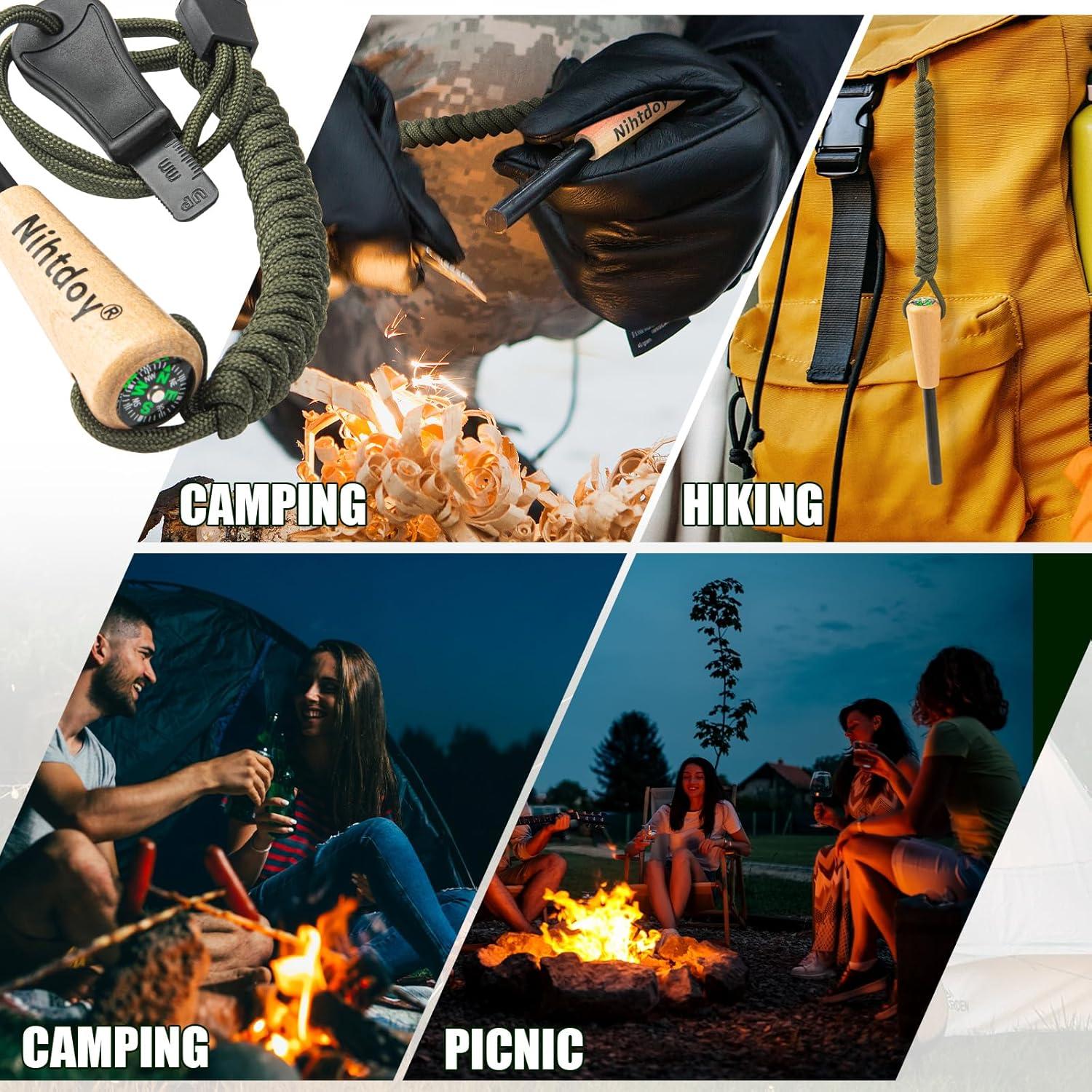 Ferro Rod Nihtdoy con Striker de Acero y Mango de Madera