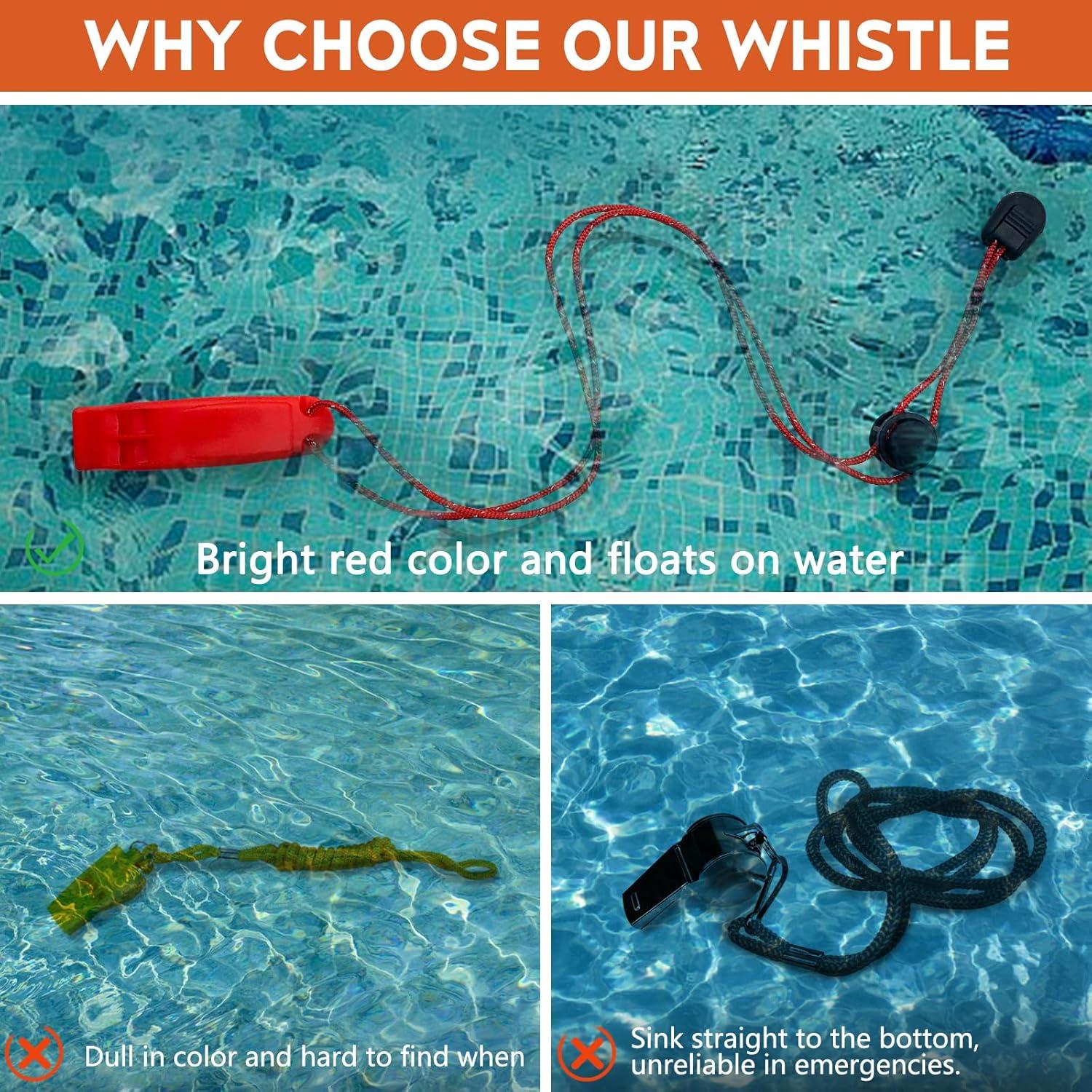 Silbatos de Emergencia FJCTER 120dB Doble Tubo 2Pcs Rojo