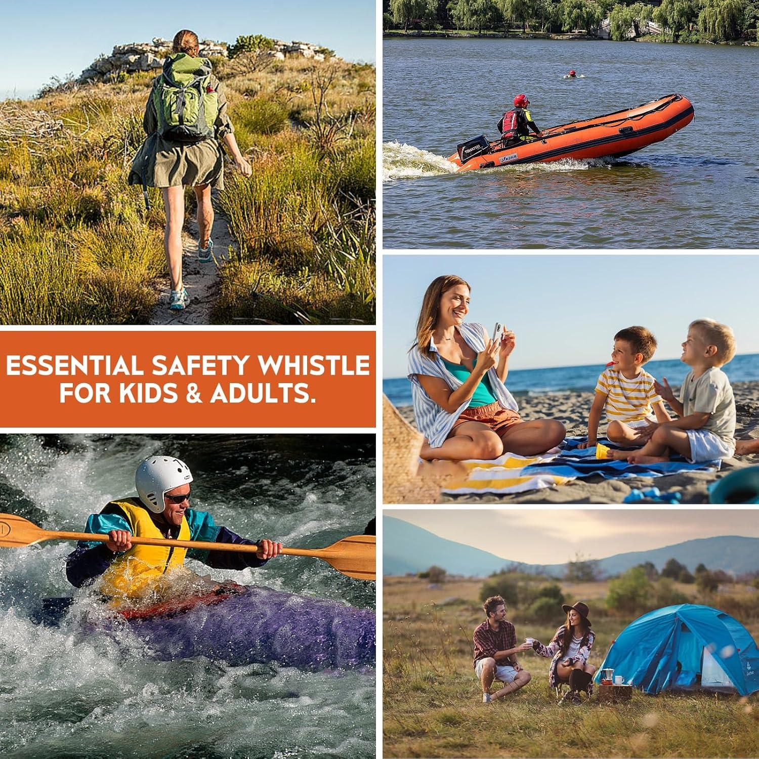 Silbatos de Emergencia FJCTER 120dB Doble Tubo 2Pcs Rojo