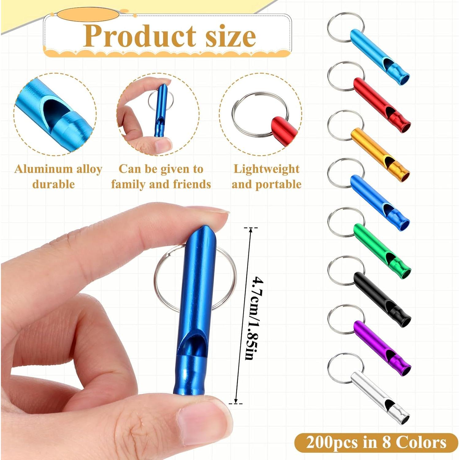 200 Silbatos de Emergencia Multicolor Aphumedc de Aluminio