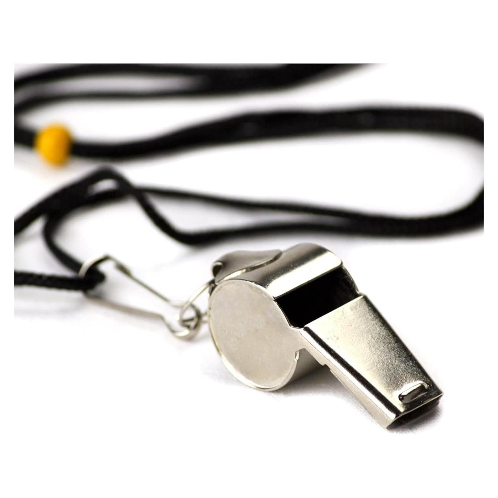 Silbato Deportivo de Acero Inoxidable Crown SCOA-001 con Cordón