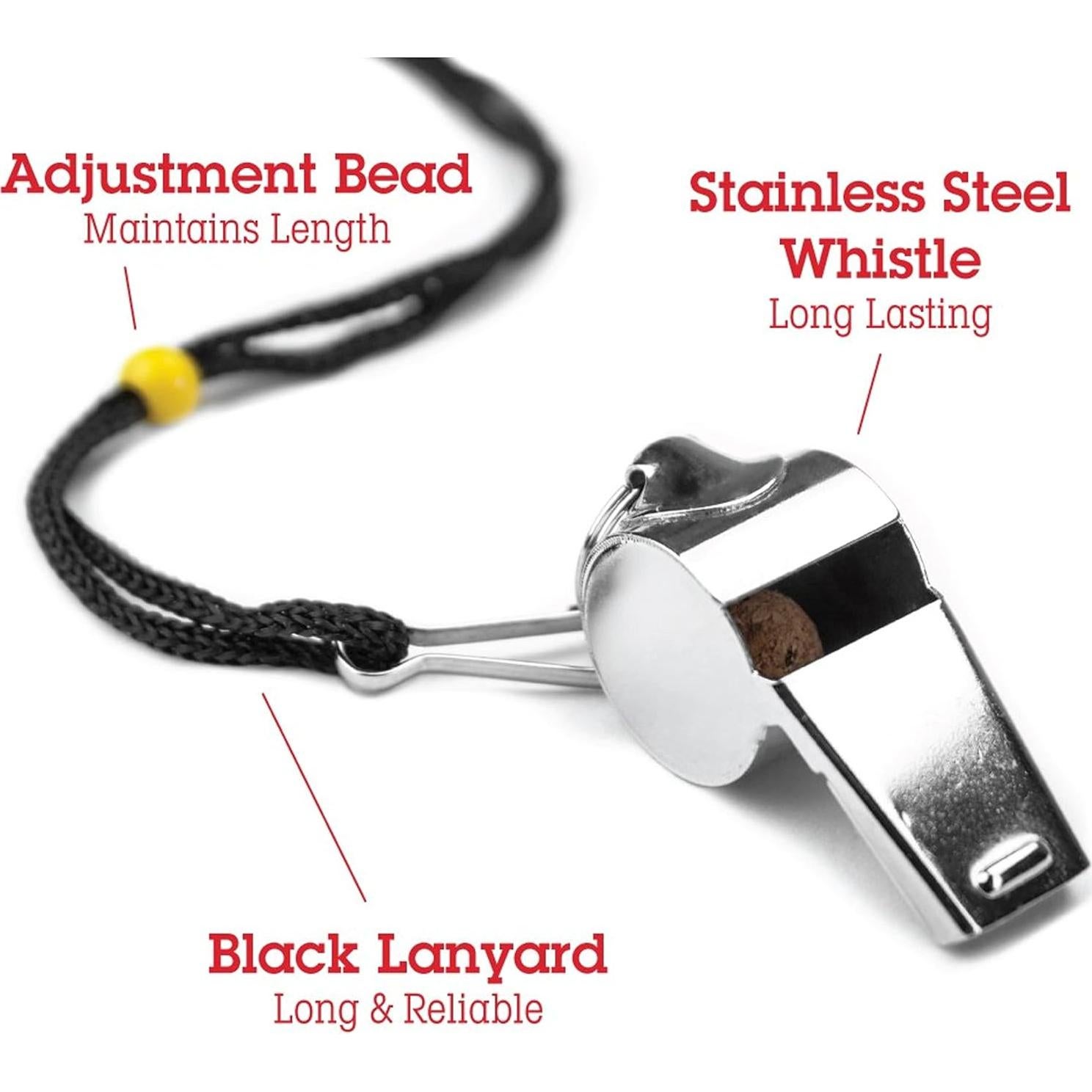 Silbato Deportivo de Acero Inoxidable Crown SCOA-001 con Cordón