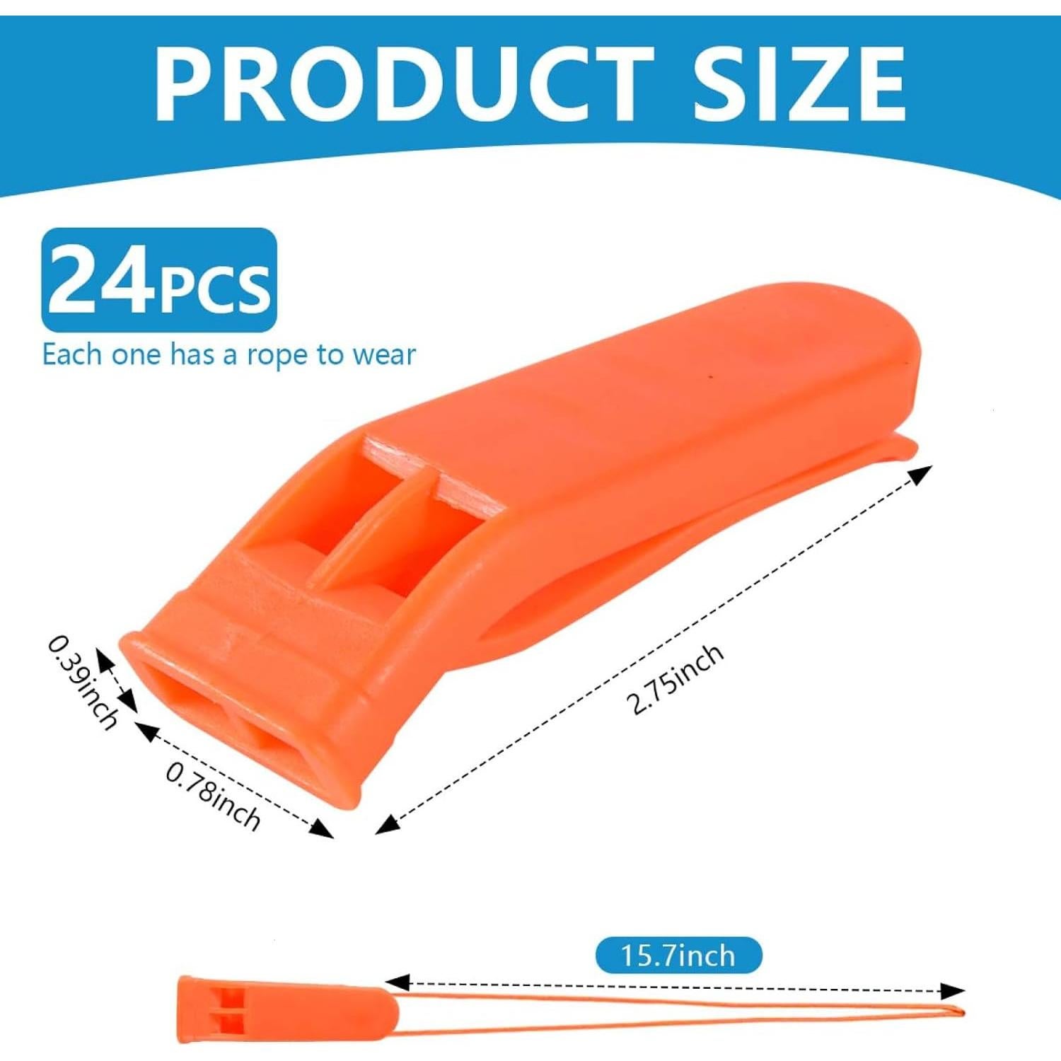 Silbatos de Emergencia WSSROGY 12 Piezas 120dB Naranja