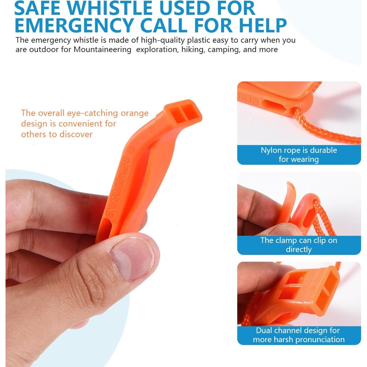 Silbatos de Emergencia WSSROGY 12 Piezas 120dB Naranja