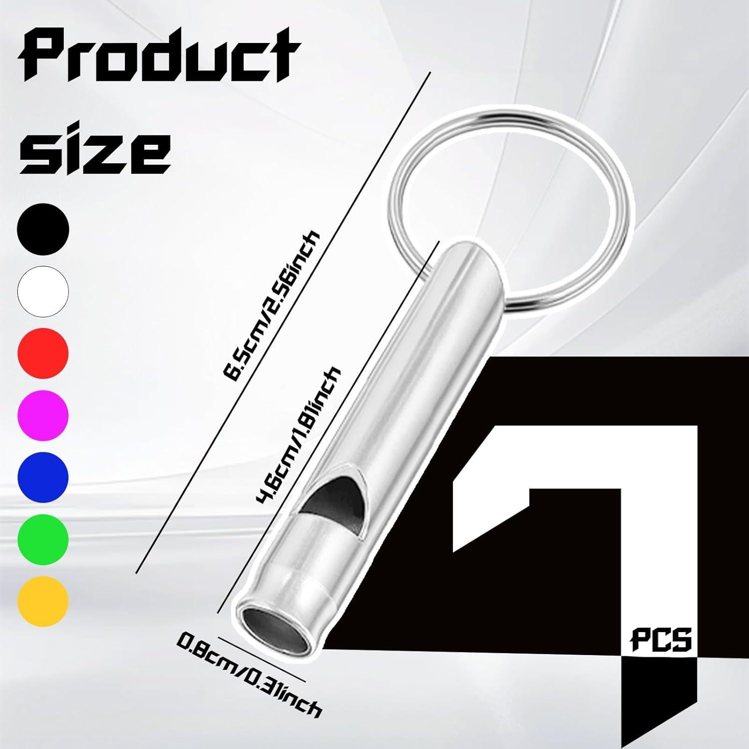 Set de 7 Silbatos de Emergencia Aiyorse de Aluminio Multicolor