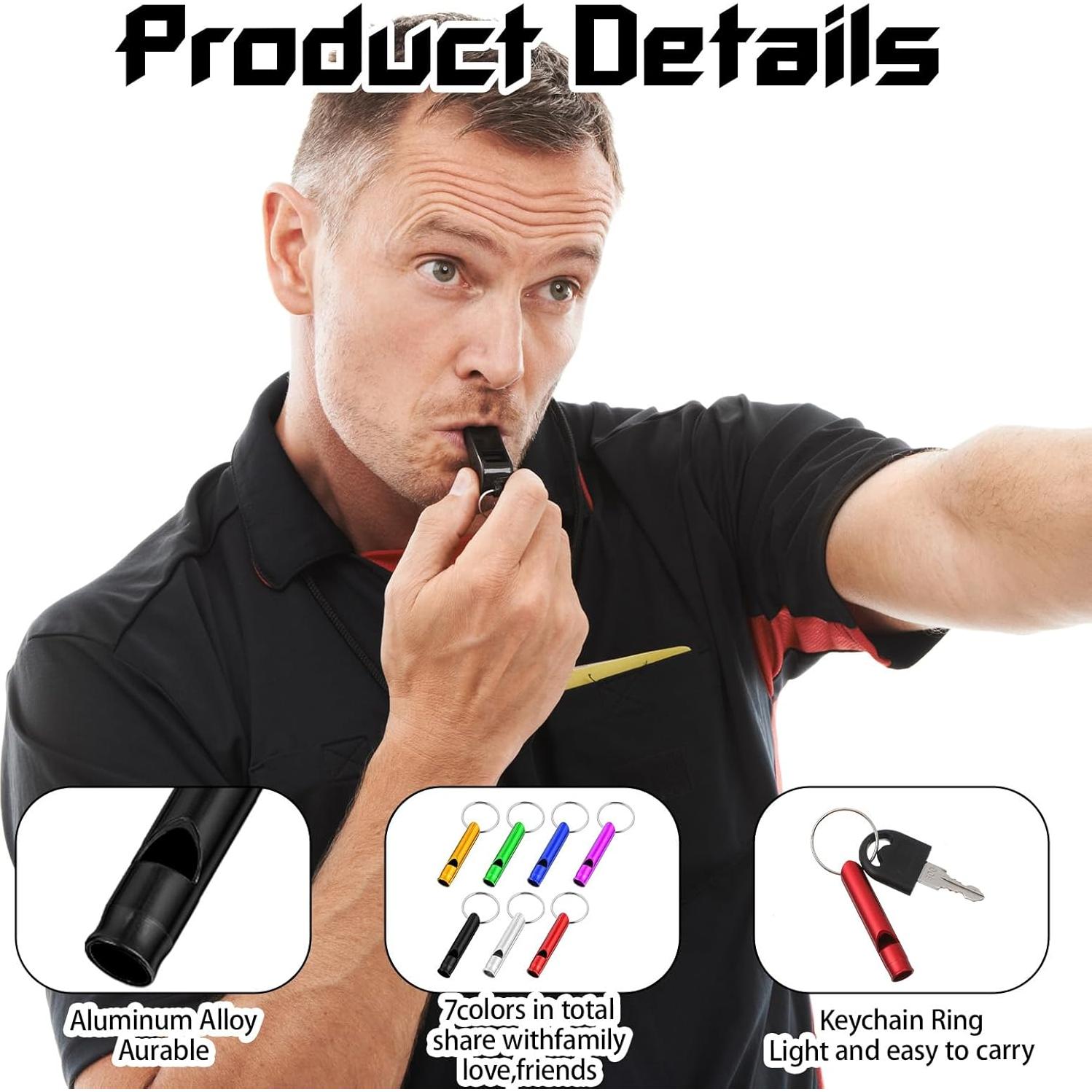 Set de 7 Silbatos de Emergencia Aiyorse de Aluminio Multicolor