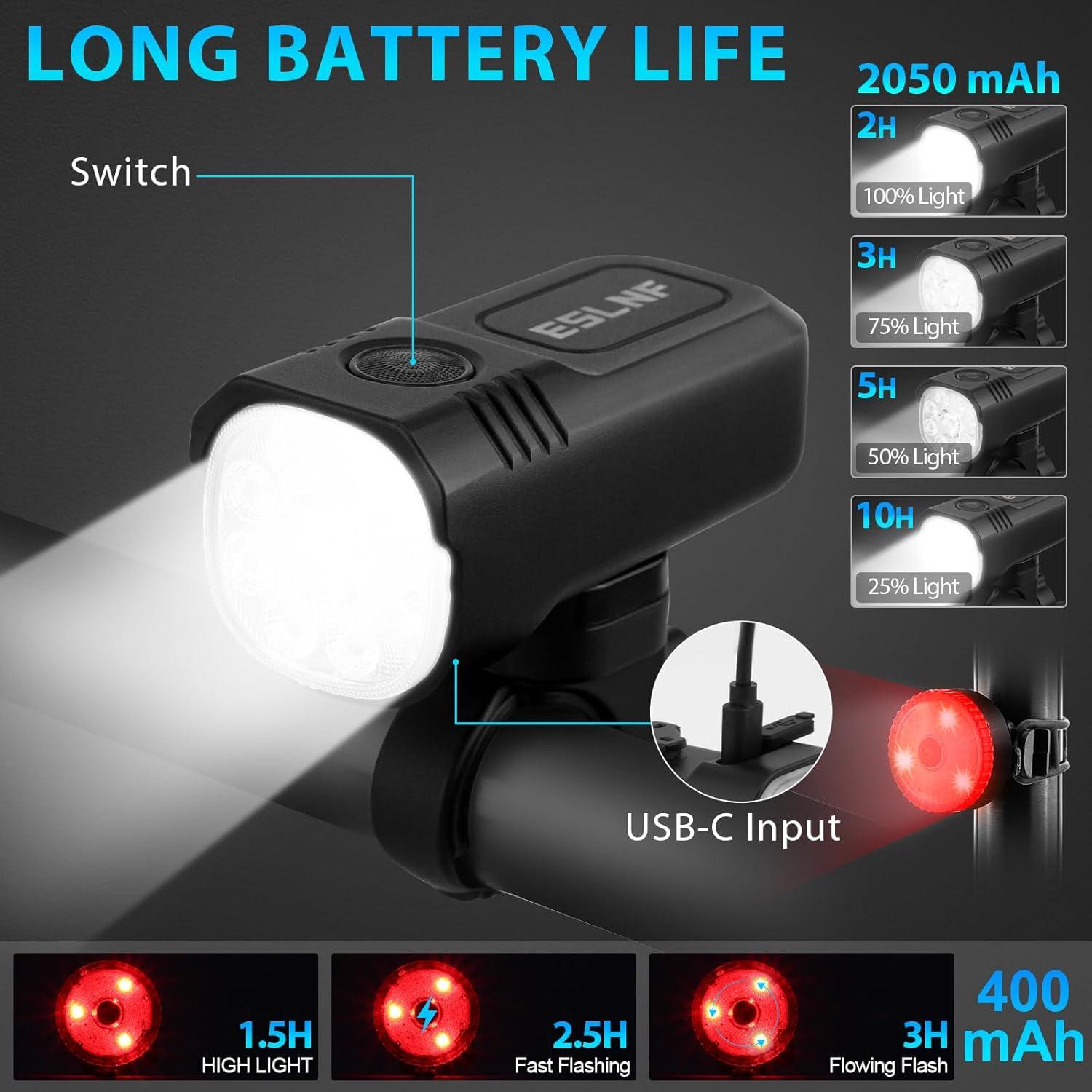 Juego de luces de bicicleta Spriak ZXCD-1 recargables USB-C