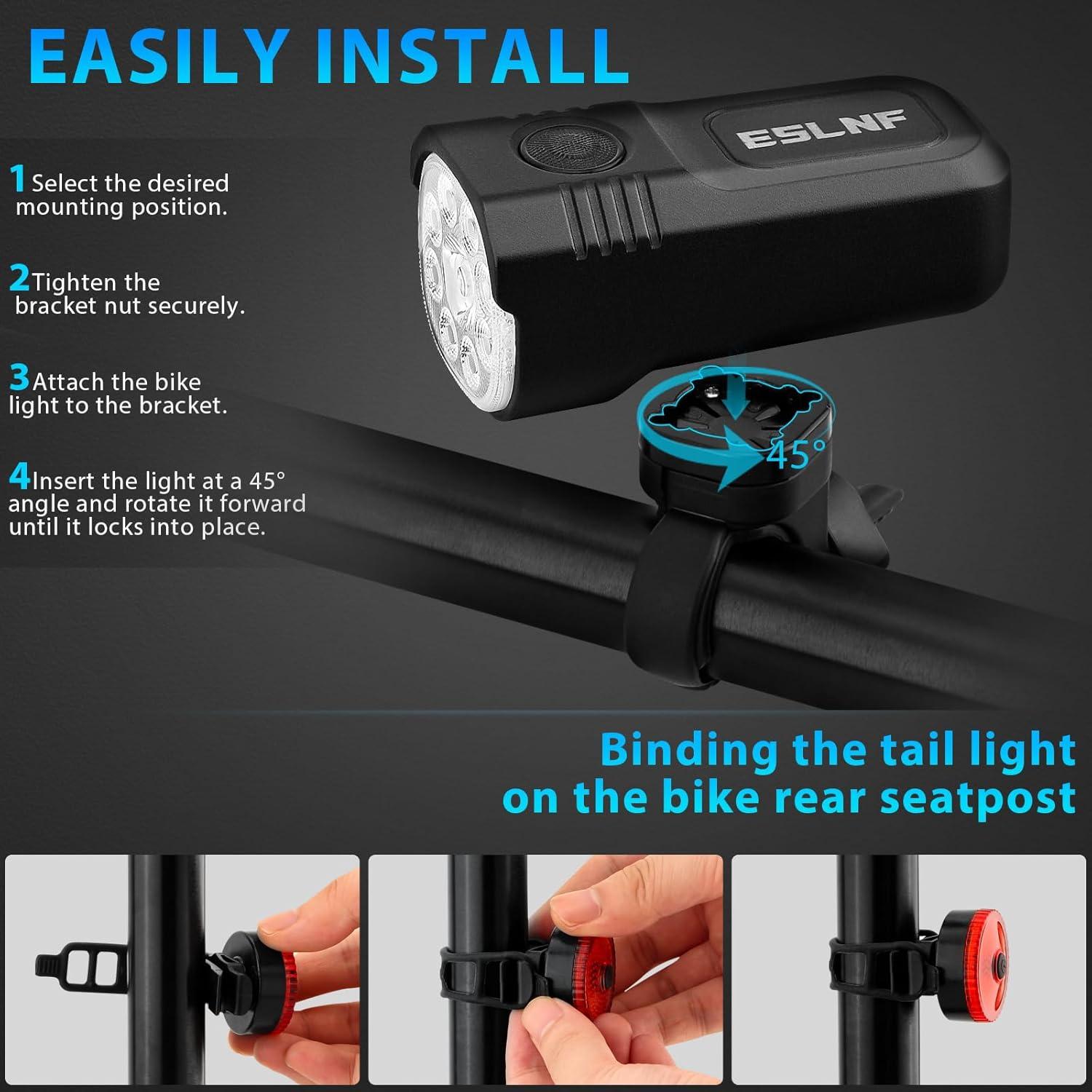 Juego de luces de bicicleta Spriak ZXCD-1 recargables USB-C