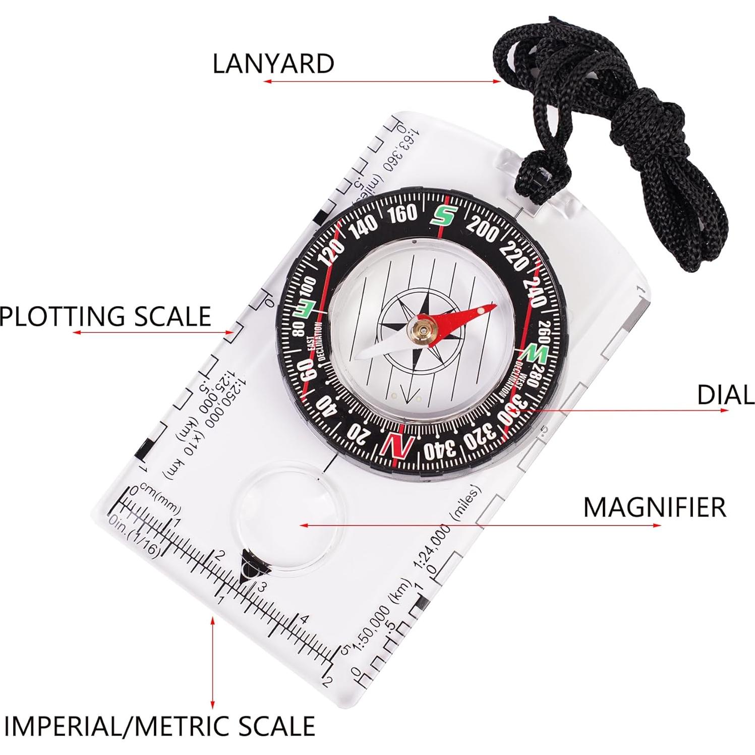 Brújula Exterior Multifuncional RLXMARTD 4 Pcs con Regla