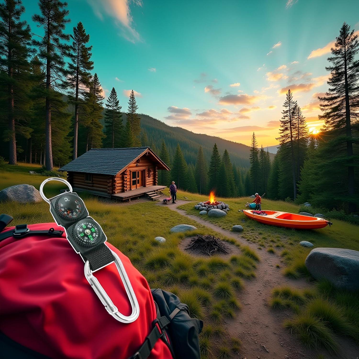 Mosquetón Multifuncional Myuiao con Brújula y Termómetro