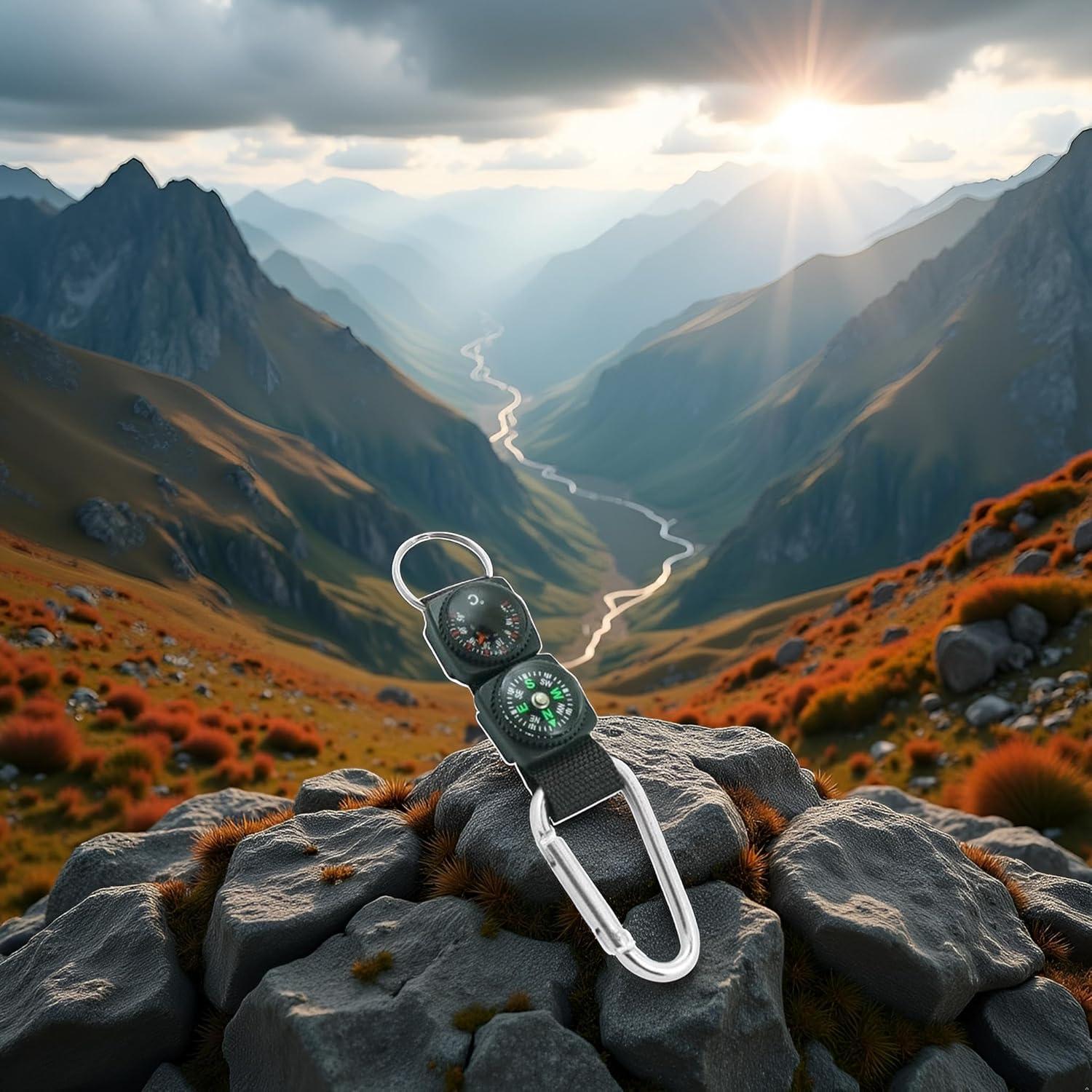 Mosquetón Multifuncional Myuiao con Brújula y Termómetro