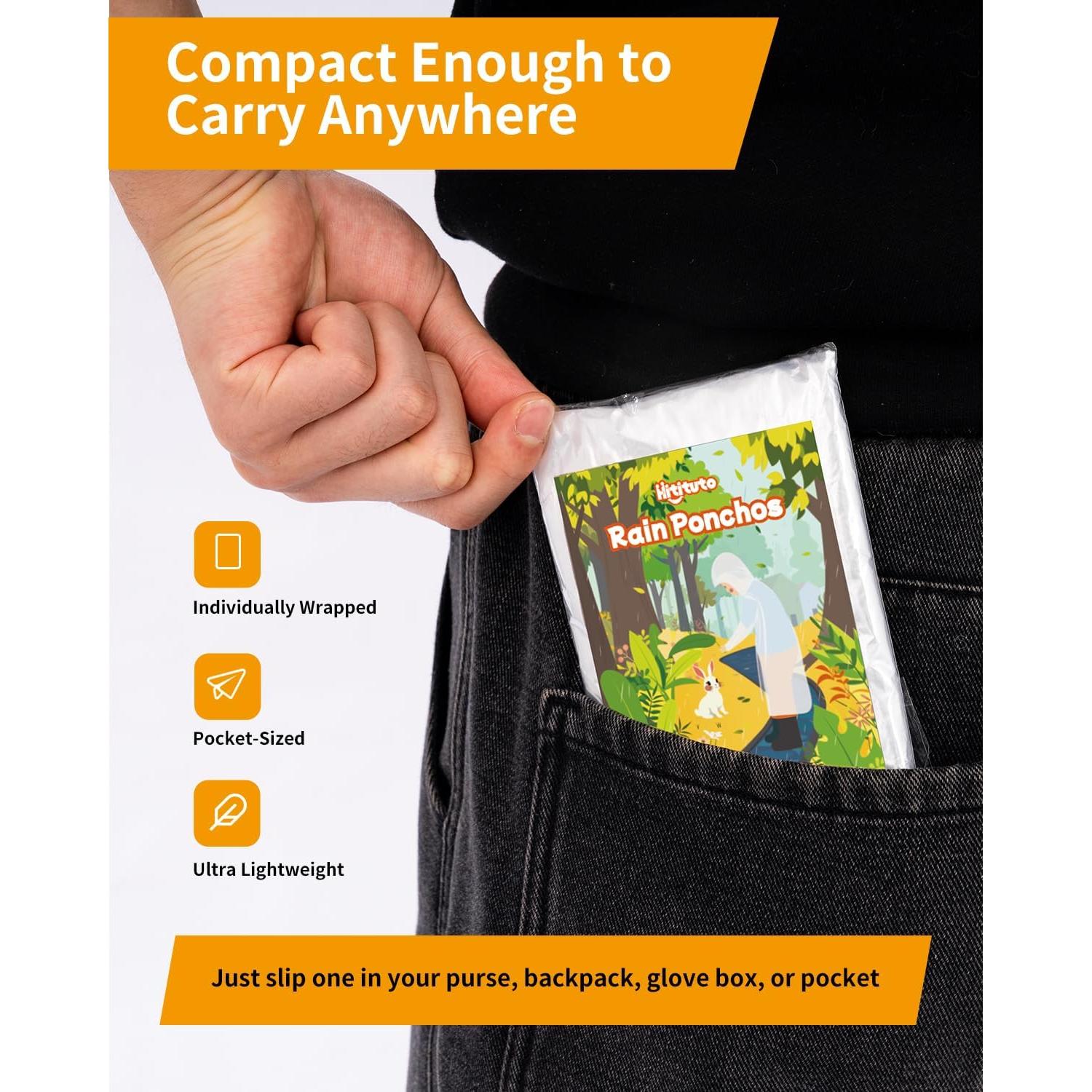 Ponchos de Lluvia Desechables Hitituto para Adultos - Paquete de 6