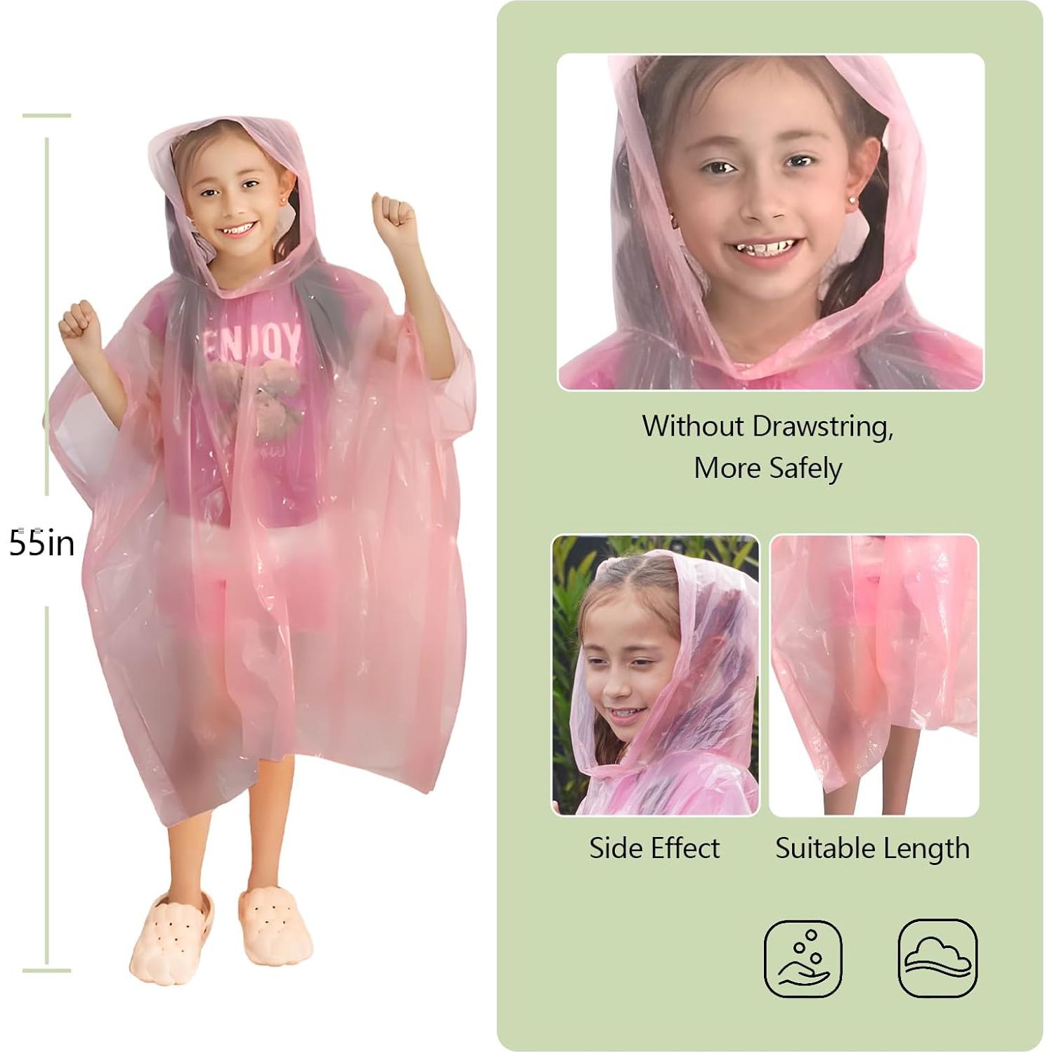 Paquete Familiar de Ponchos de Lluvia Desechables NEDLEDK