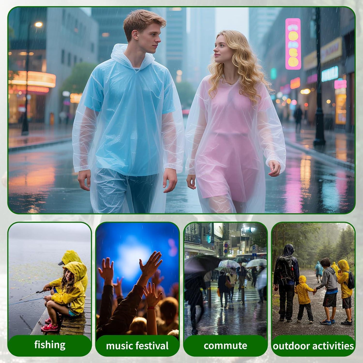 Paquete de 6 Ponchos de Lluvia Desechables Adultos - Impermeables