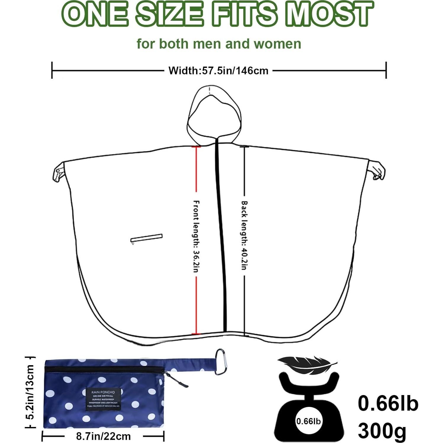 Poncho de Lluvia Impermeable para Adultos - A-punto Azul