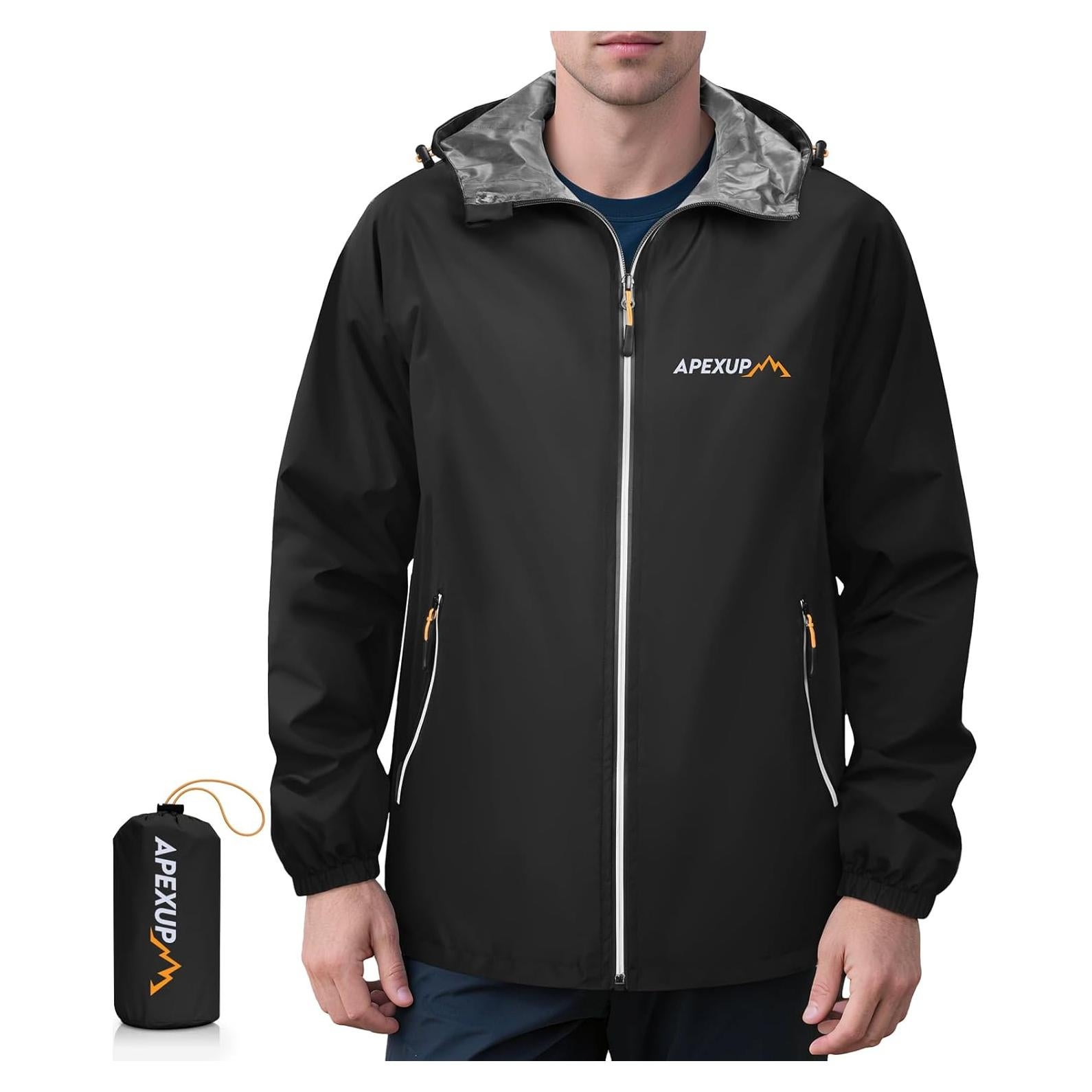 Chaqueta Impermeable Plegable APEXUP Hombre 3XL Negra