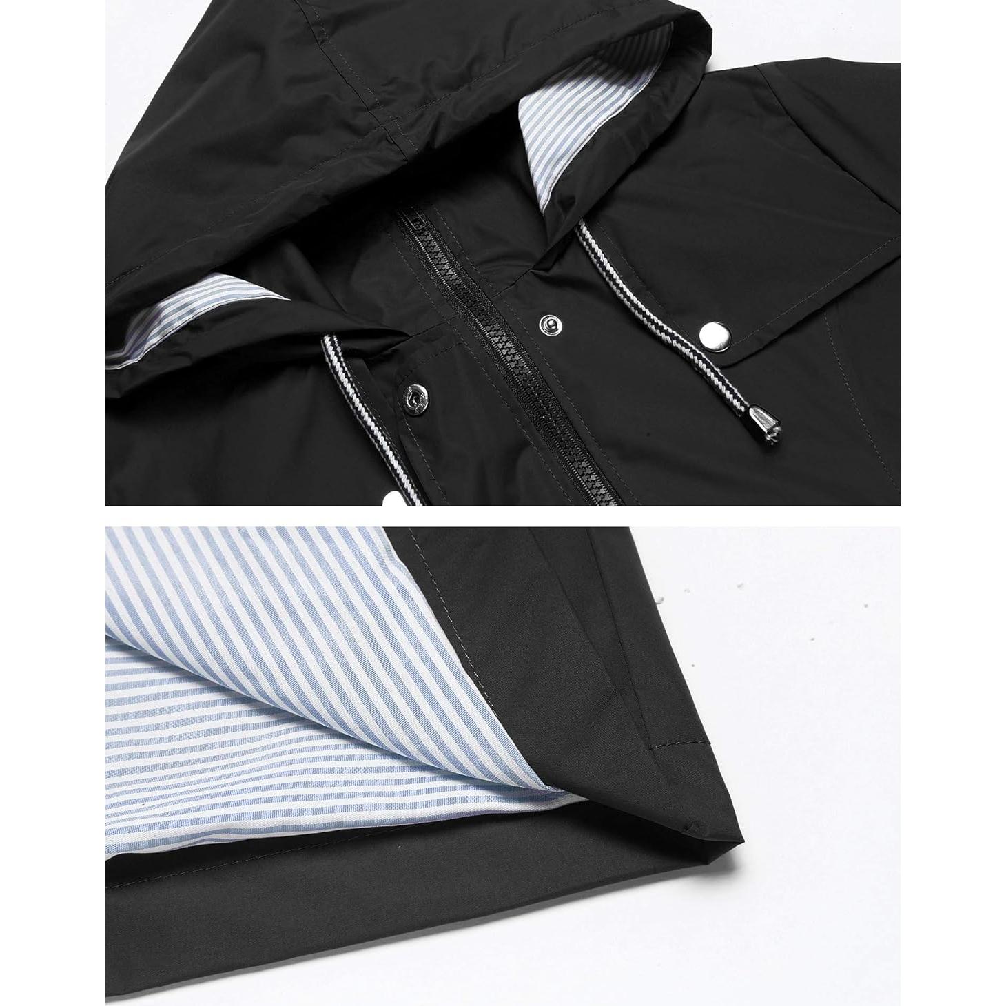 Abrigo de lluvia LOMON mujer impermeable largo con capucha S-XXL