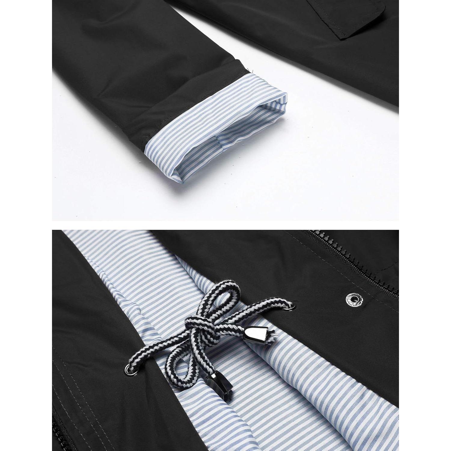 Abrigo de lluvia LOMON mujer impermeable largo con capucha S-XXL