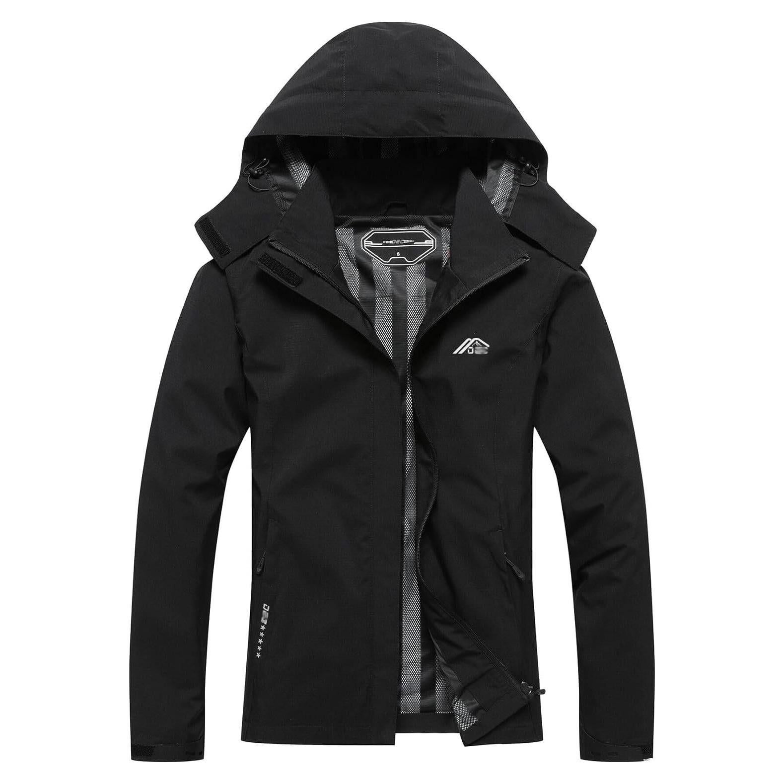 Chaqueta Impermeable Ligera para Mujeres con Capucha Desmontable