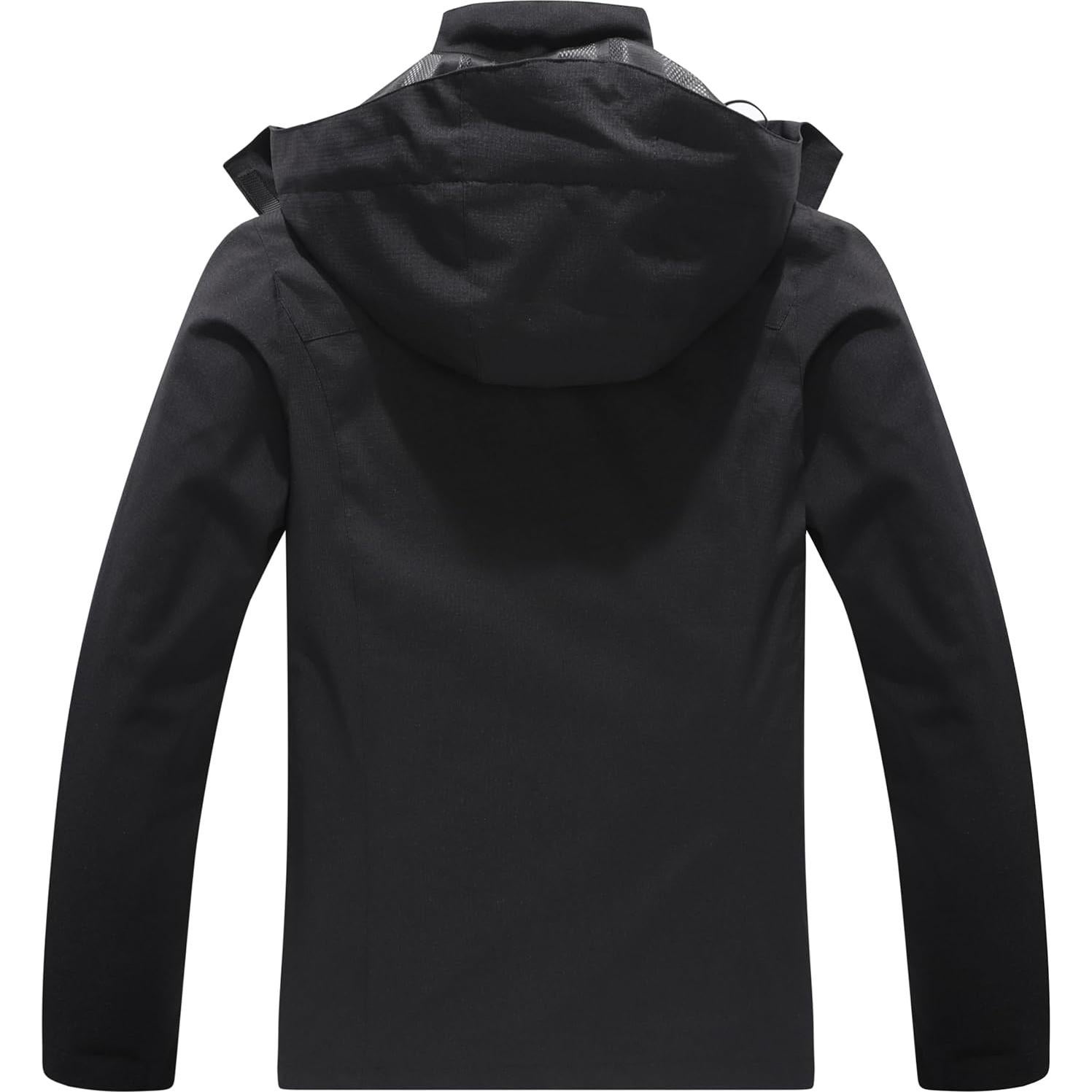 Chaqueta Impermeable Ligera para Mujeres con Capucha Desmontable