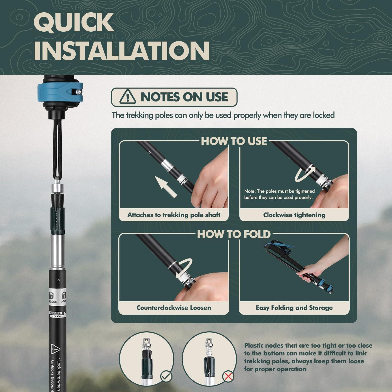 Bastón de Senderismo Plegable GPTCAMP GP-TR03S Azul 0.44kg