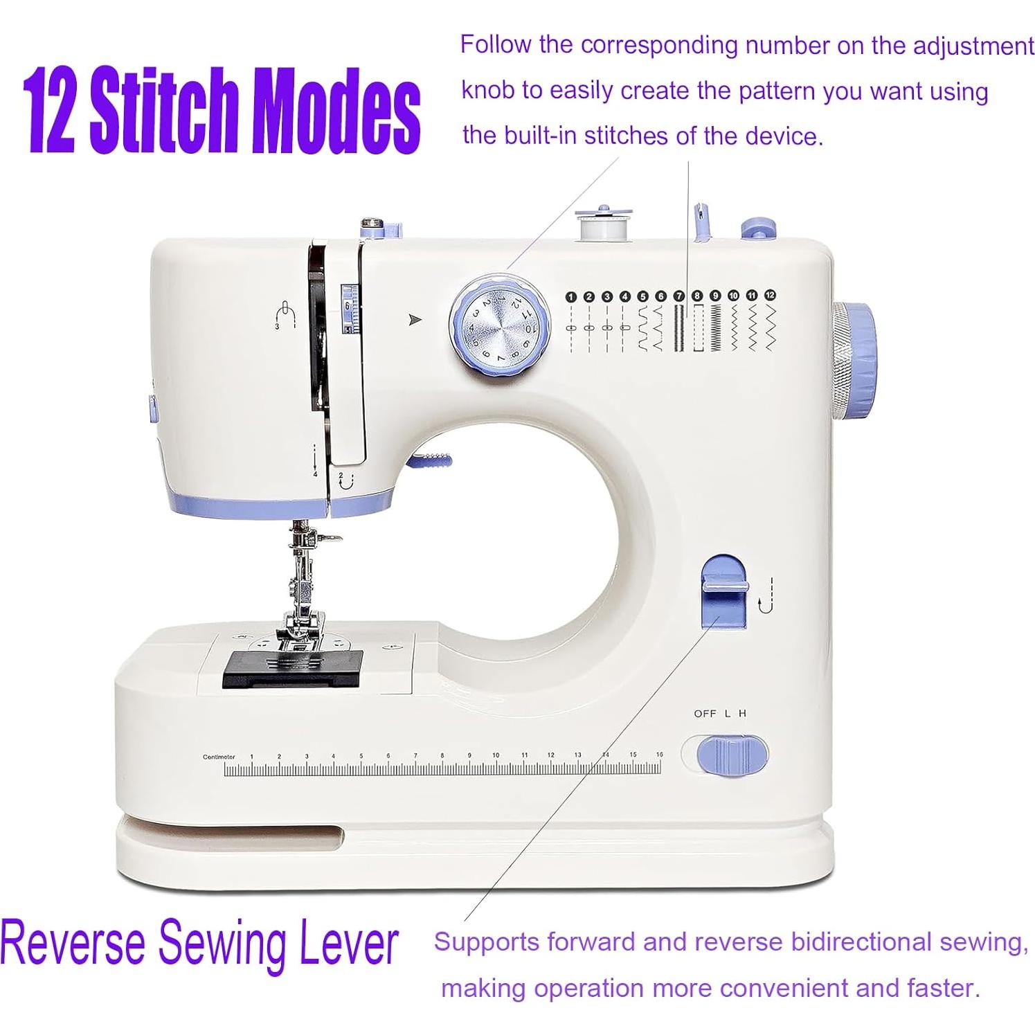 Máquina de Coser Portátil 12 Puntadas 725 con Kit Accesorios