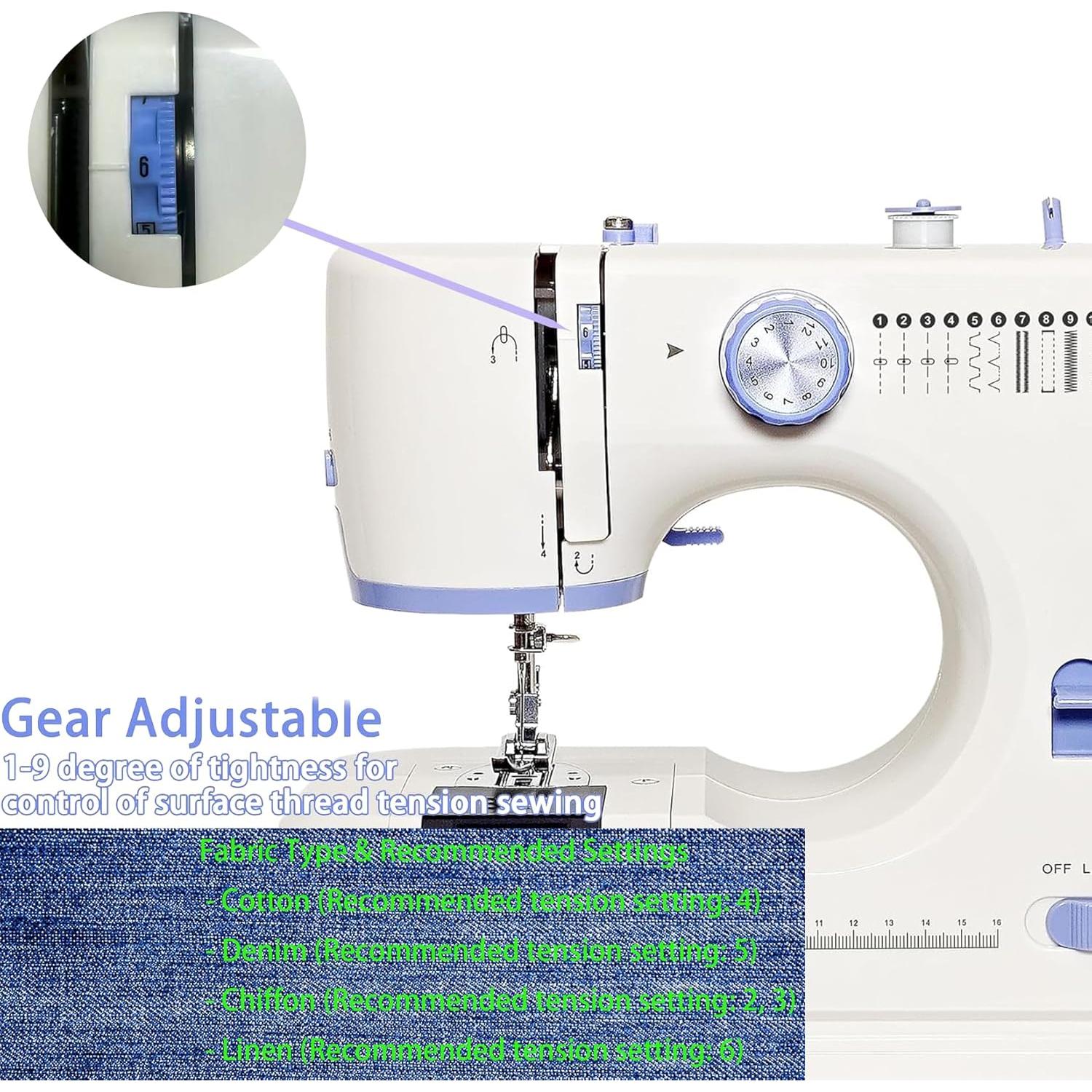Máquina de Coser Portátil 12 Puntadas 725 con Kit Accesorios