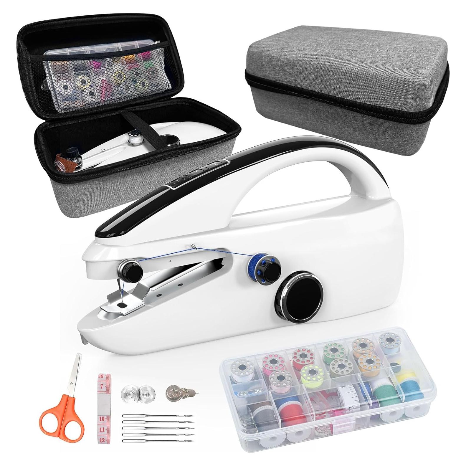 Sewing Kit:Sewing Bliss in one Box.Handheld Sewing Machine,Beginner's Sewing kit with Storage,Two Power Supply Modes,Portable mini Sewing Machine,Handheld for Beginners.