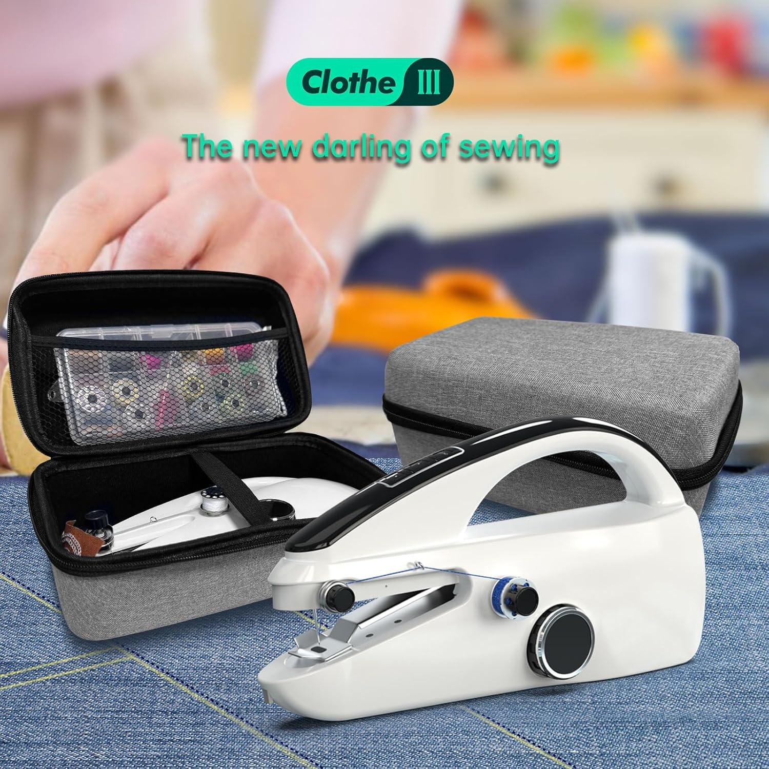 Sewing Kit:Sewing Bliss in one Box.Handheld Sewing Machine,Beginner's Sewing kit with Storage,Two Power Supply Modes,Portable mini Sewing Machine,Handheld for Beginners.