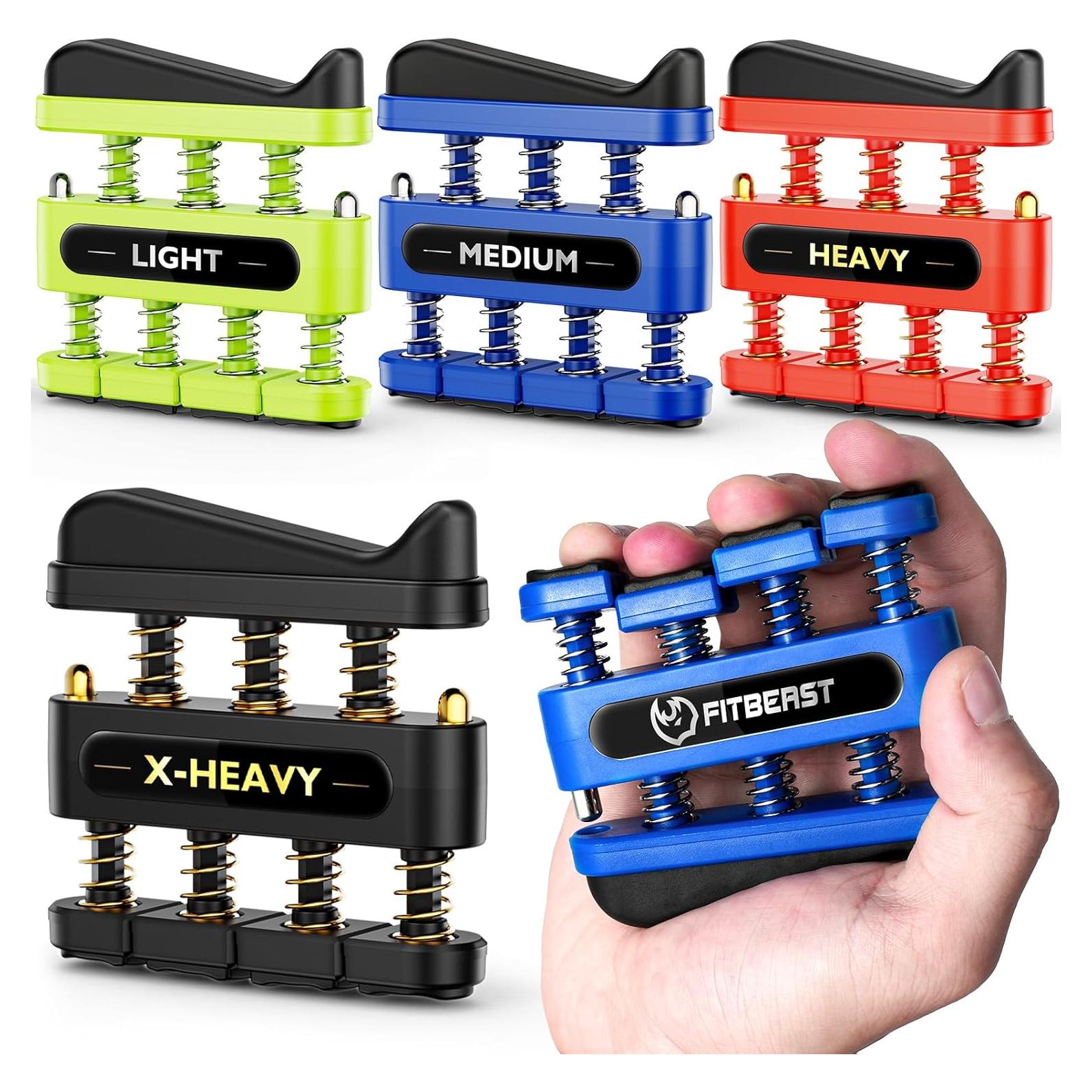 FitBeast Ejercitador de Dedos Set 4 Piezas Resistencia