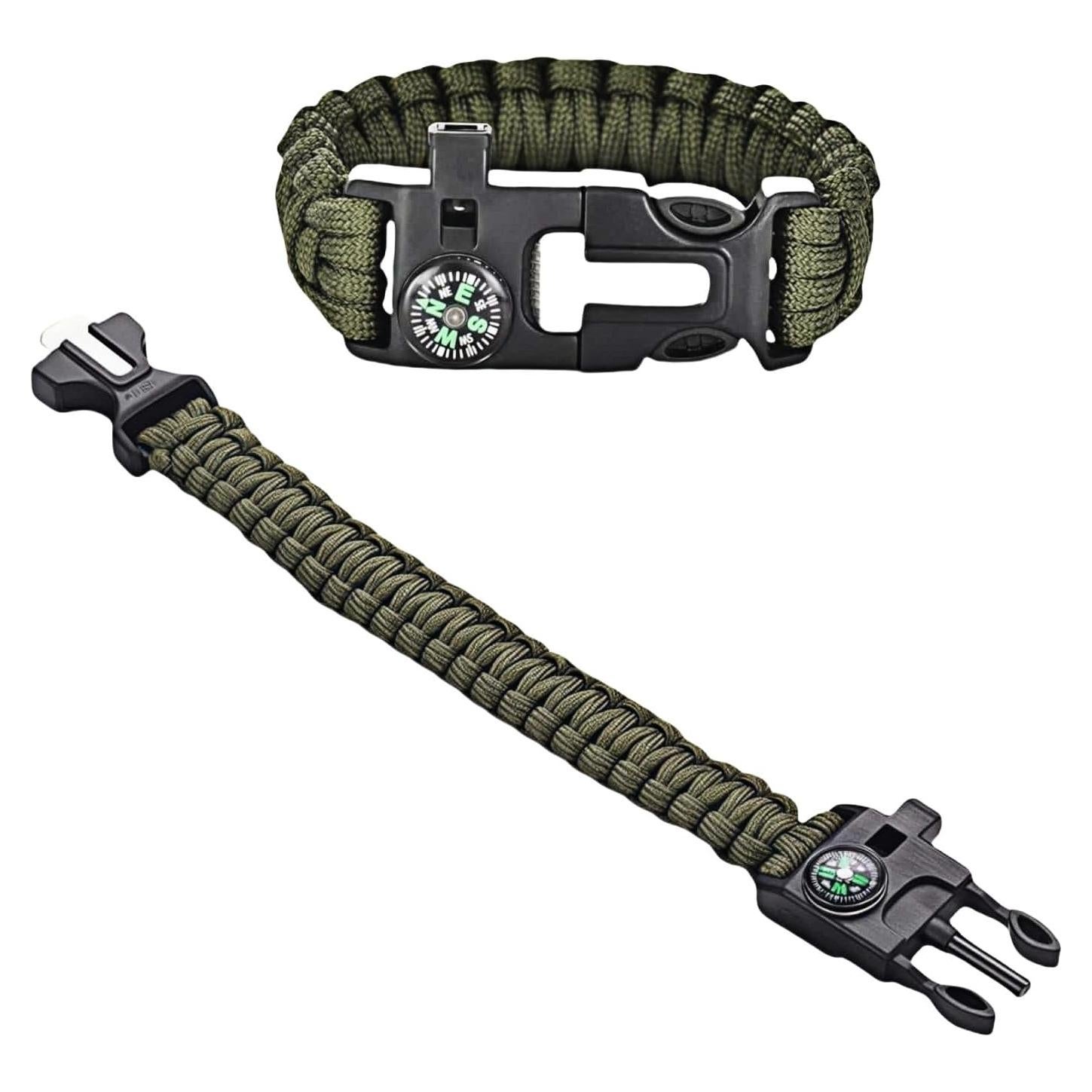 Pulsera de Supervivencia 5 en 1 Chinshwehaw - Verde Oliva