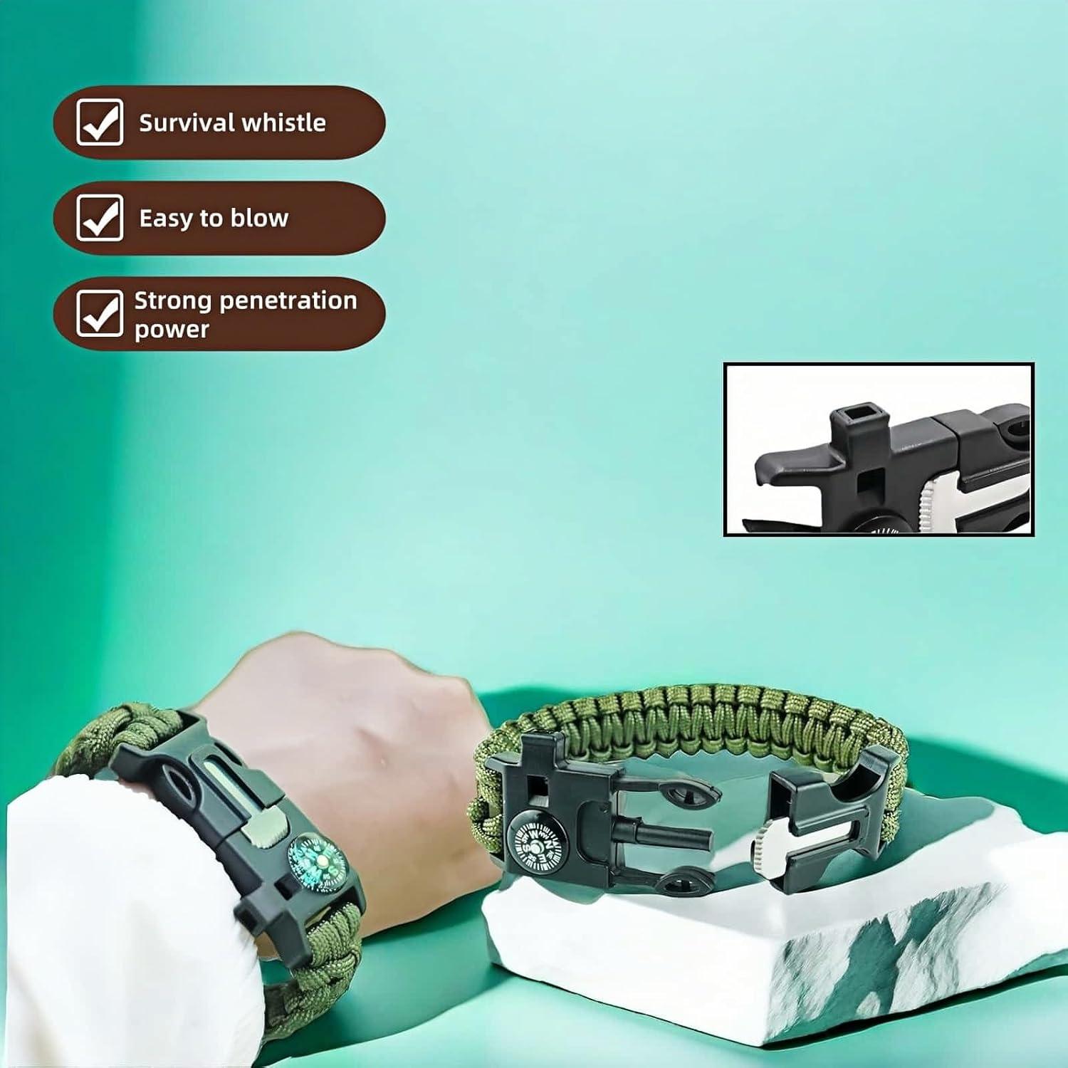 Pulsera de Supervivencia 5 en 1 Chinshwehaw - Verde Oliva