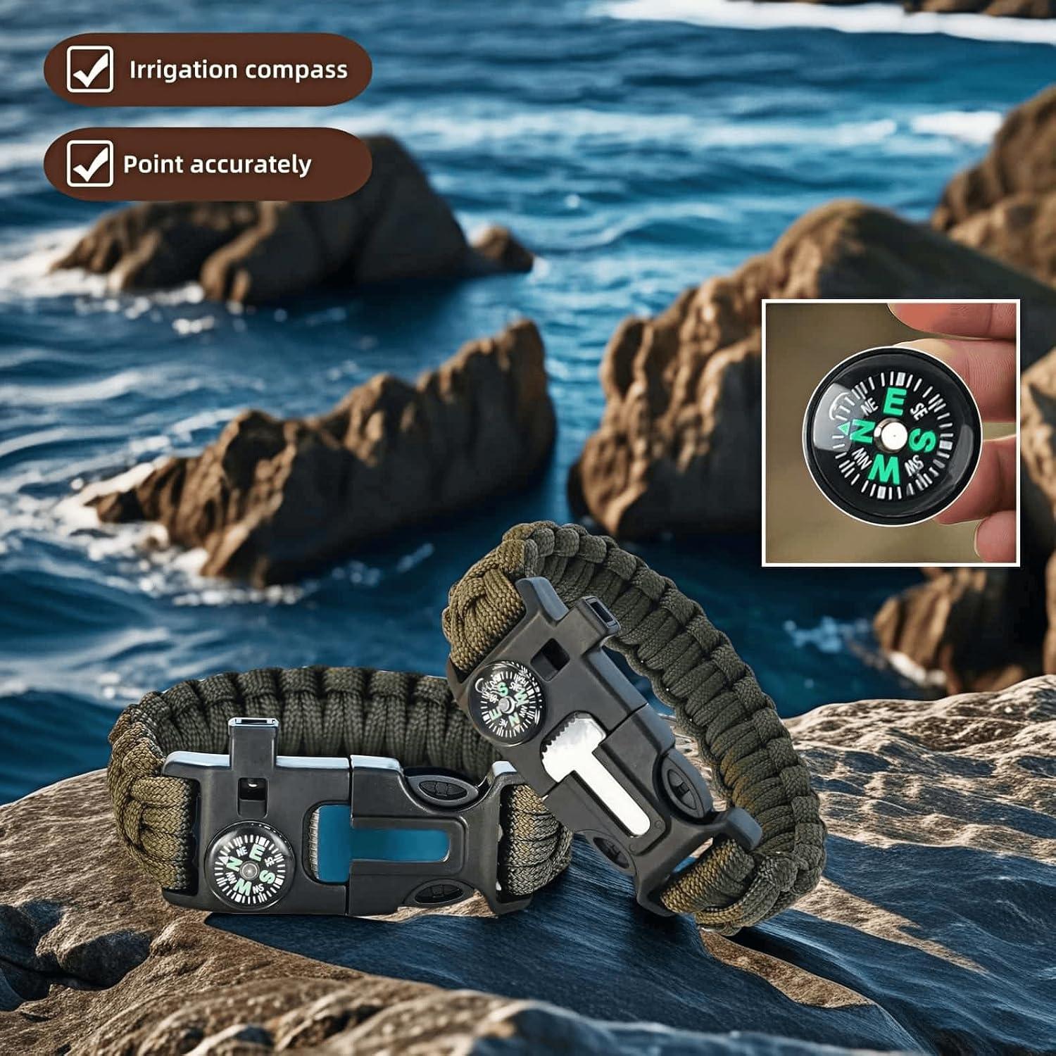 Pulsera de Supervivencia 5 en 1 Chinshwehaw - Verde Oliva