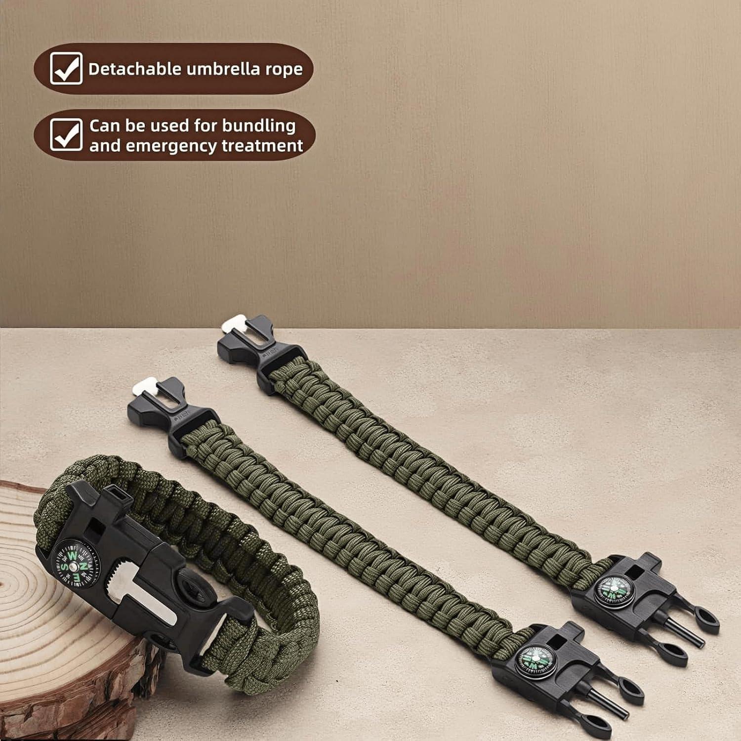 Pulsera de Supervivencia 5 en 1 Chinshwehaw - Verde Oliva