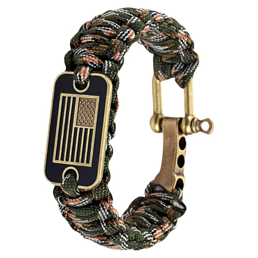 Pulsera de Supervivencia Paracord Ryandesign con Bandera EE. UU.