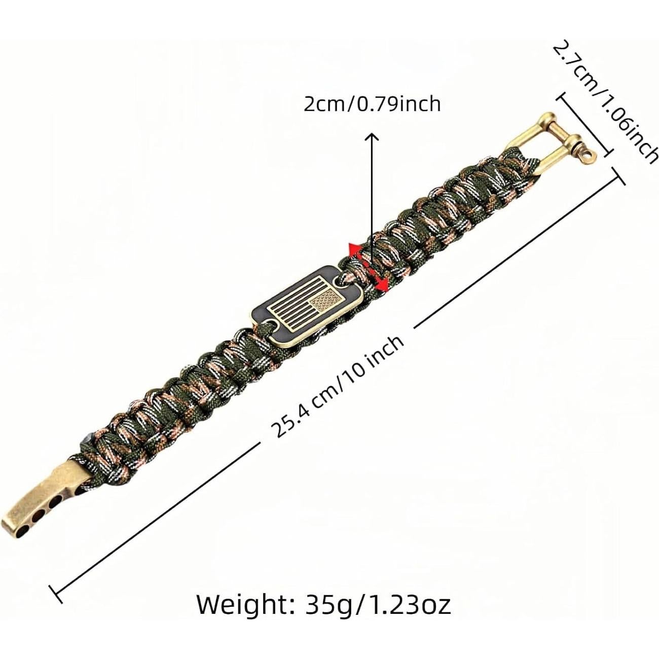Pulsera de Supervivencia Paracord Ryandesign con Bandera EE. UU.