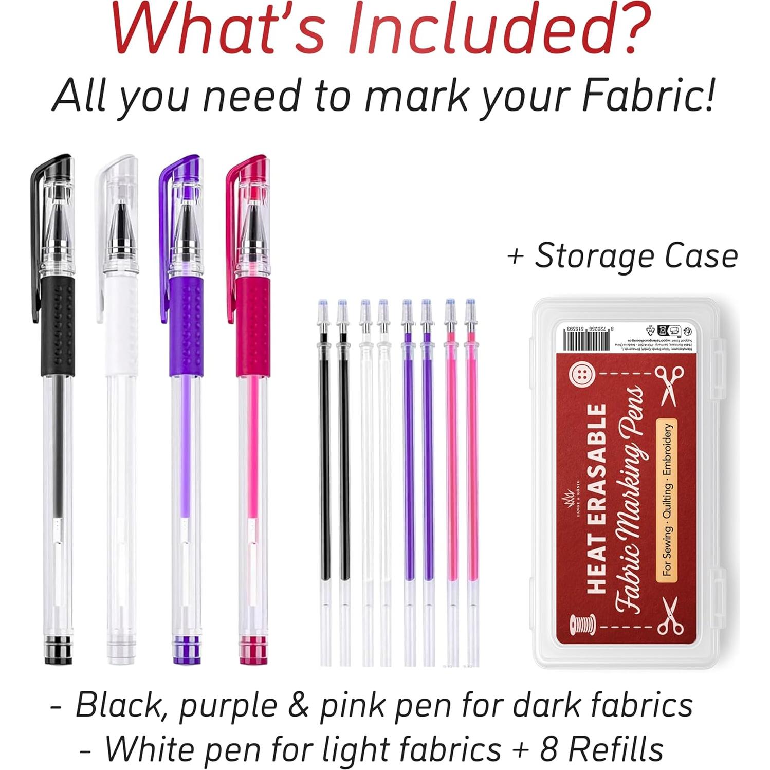 Bolígrafos Borrables por Calor Lange & König - 4 Unidades + 8 Recargas