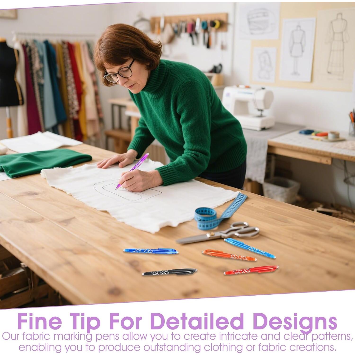 8 Bolígrafos Borrables por Calor para Tela WY Lighting