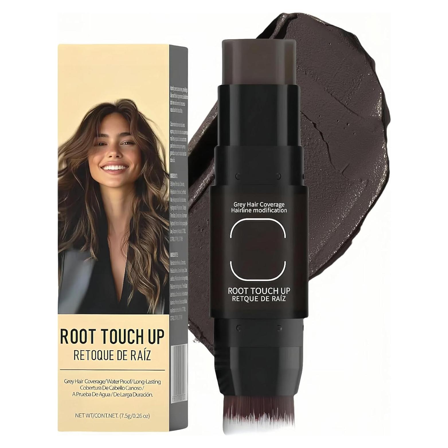 Polvo Retocar Raíces Gowwim 11.83g Marrón Oscuro, Resistente al Agua