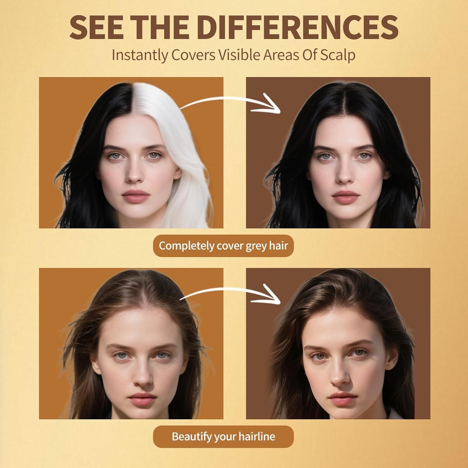 Polvo Retocar Raíces Gowwim 11.83g Marrón Oscuro, Resistente al Agua