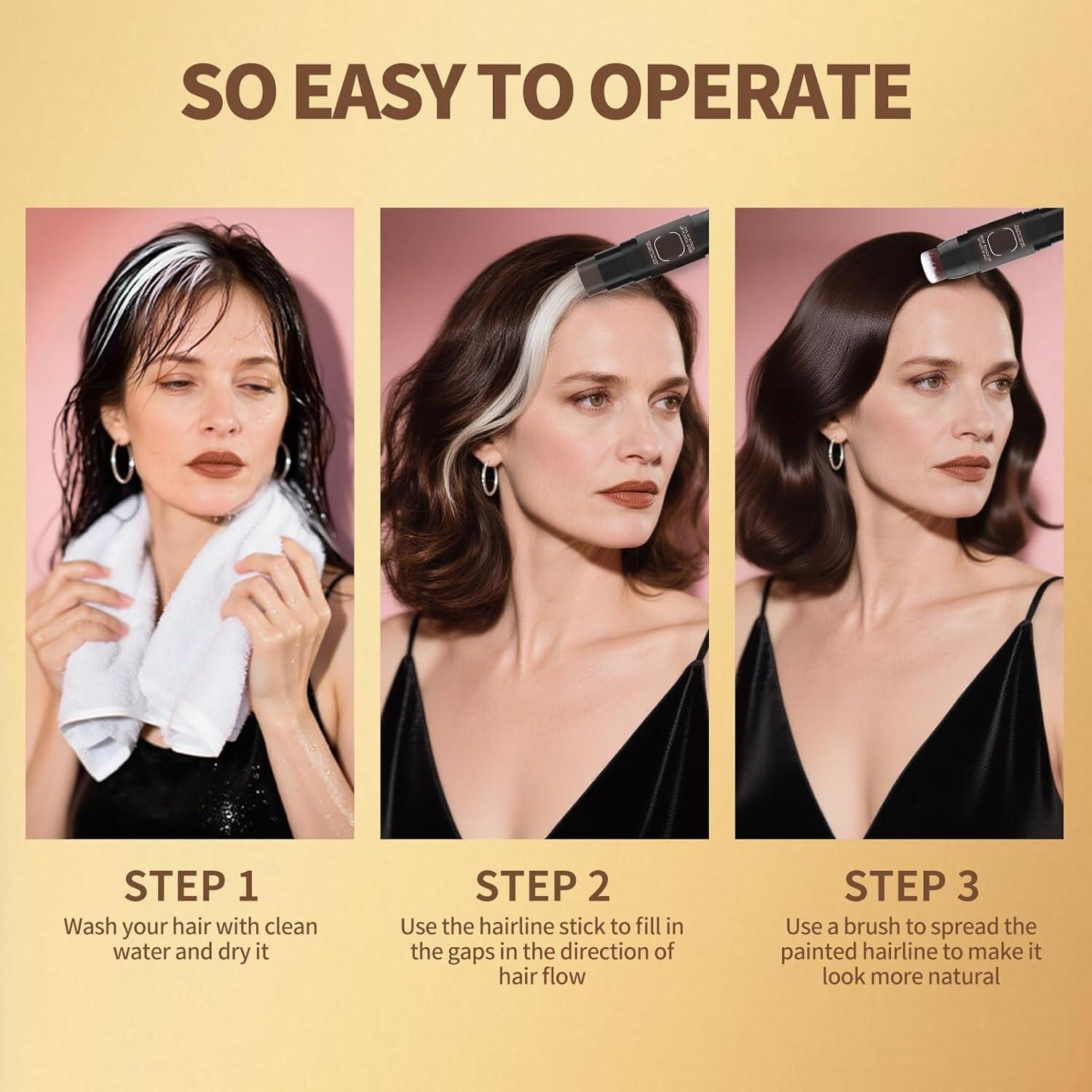 Polvo Retocar Raíces Gowwim 11.83g Marrón Oscuro, Resistente al Agua